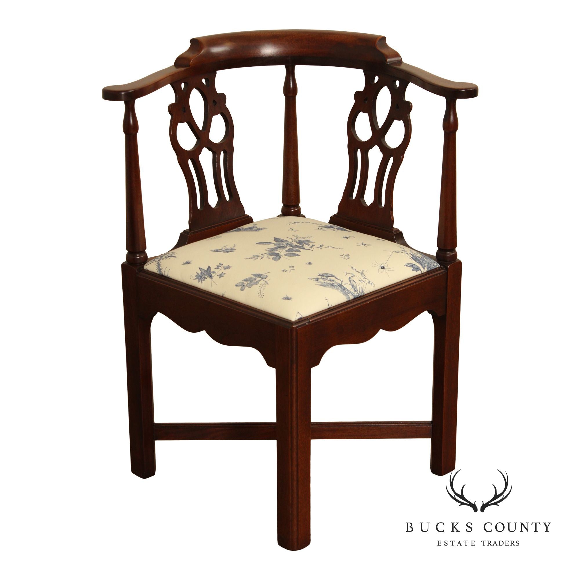 Hickory Chair Chippendale Style Mahogany Corner Chair