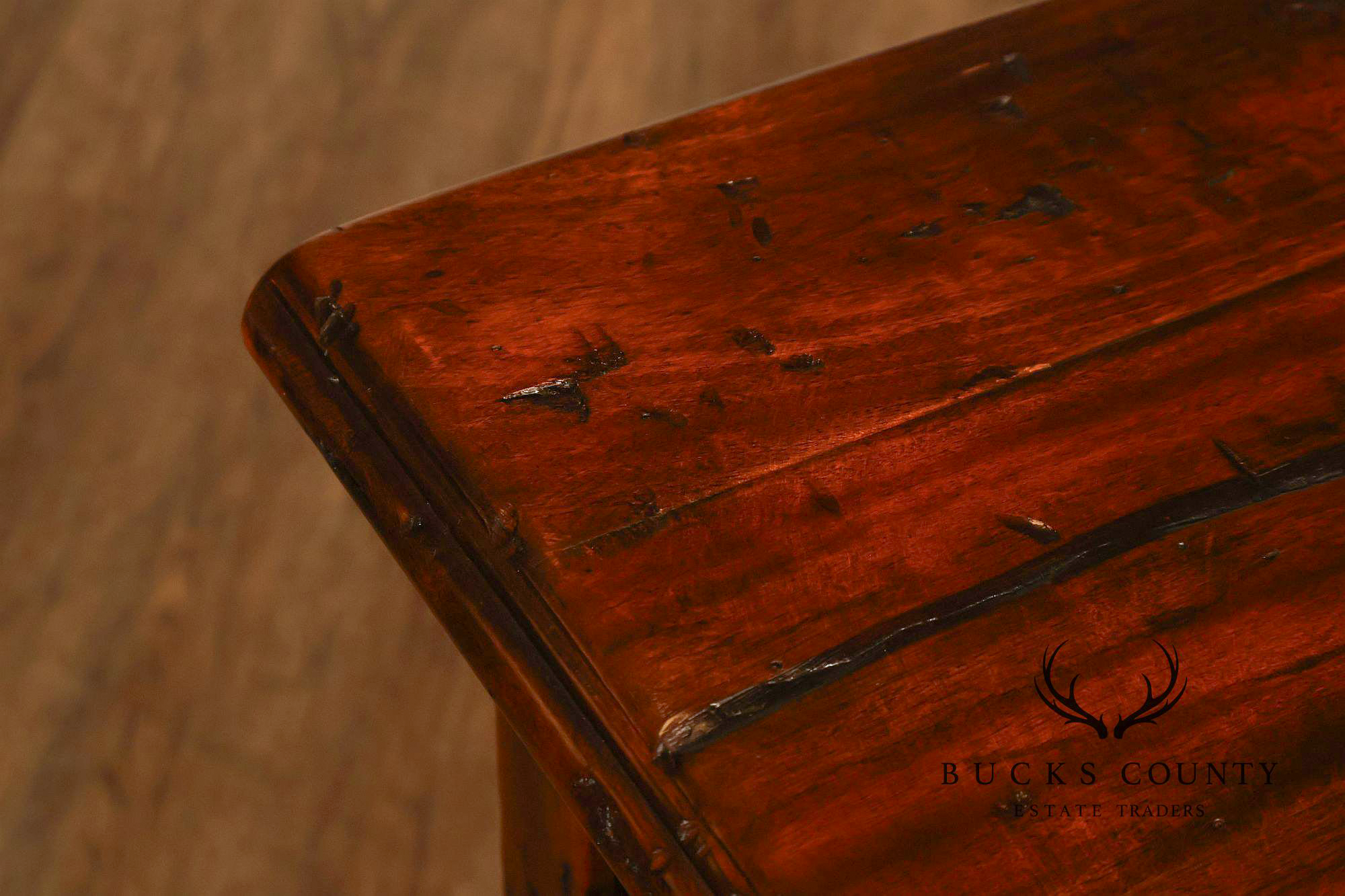 Theodore Alexander Castle Bromwich Antiqued Wood Lowboy End Table