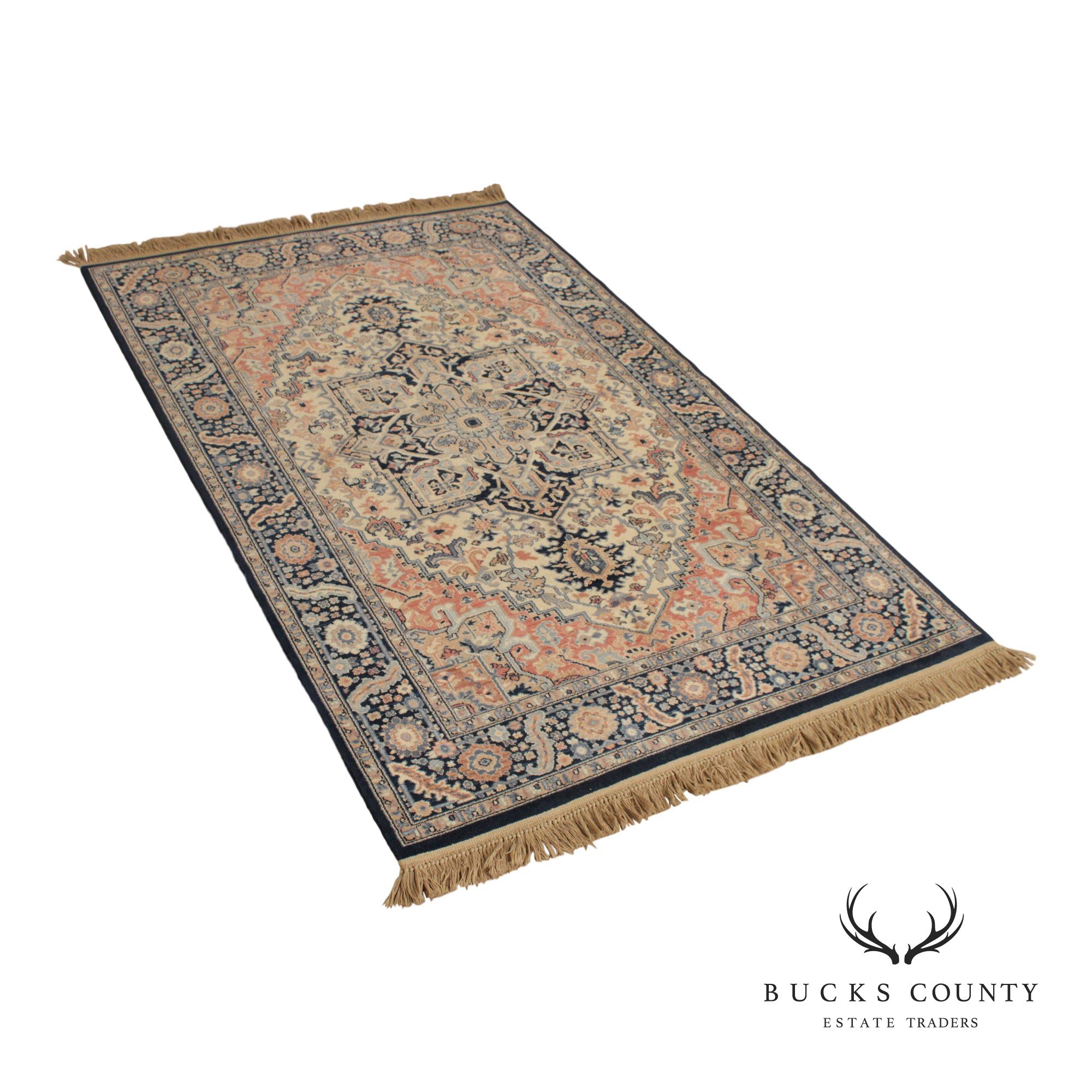 Karastan Blue Heriz Wool Area Rug 5.9 X 9