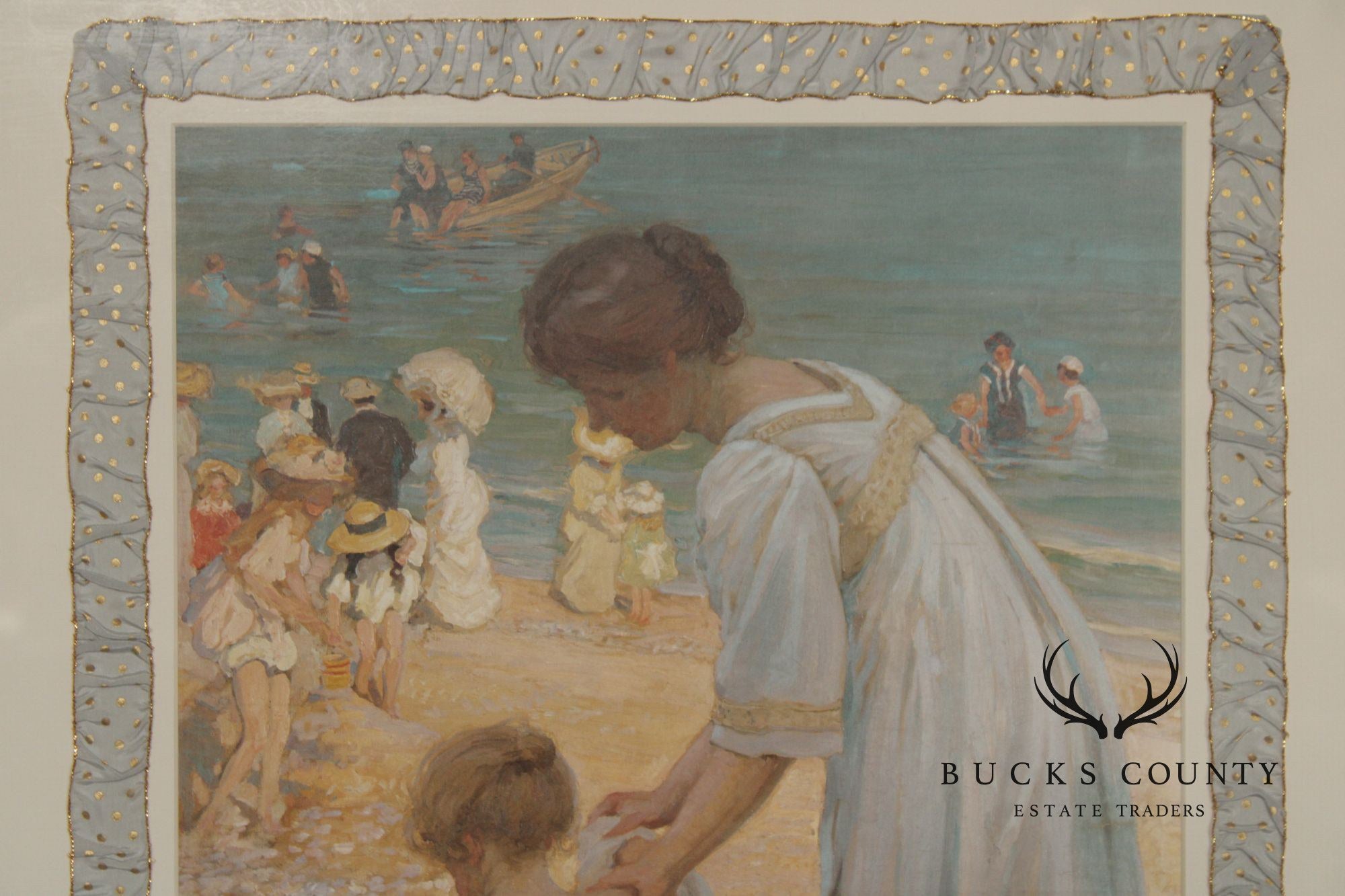 E. Phillips Fox Custom Framed Impressionist Print, 'L’heure Du Bain'