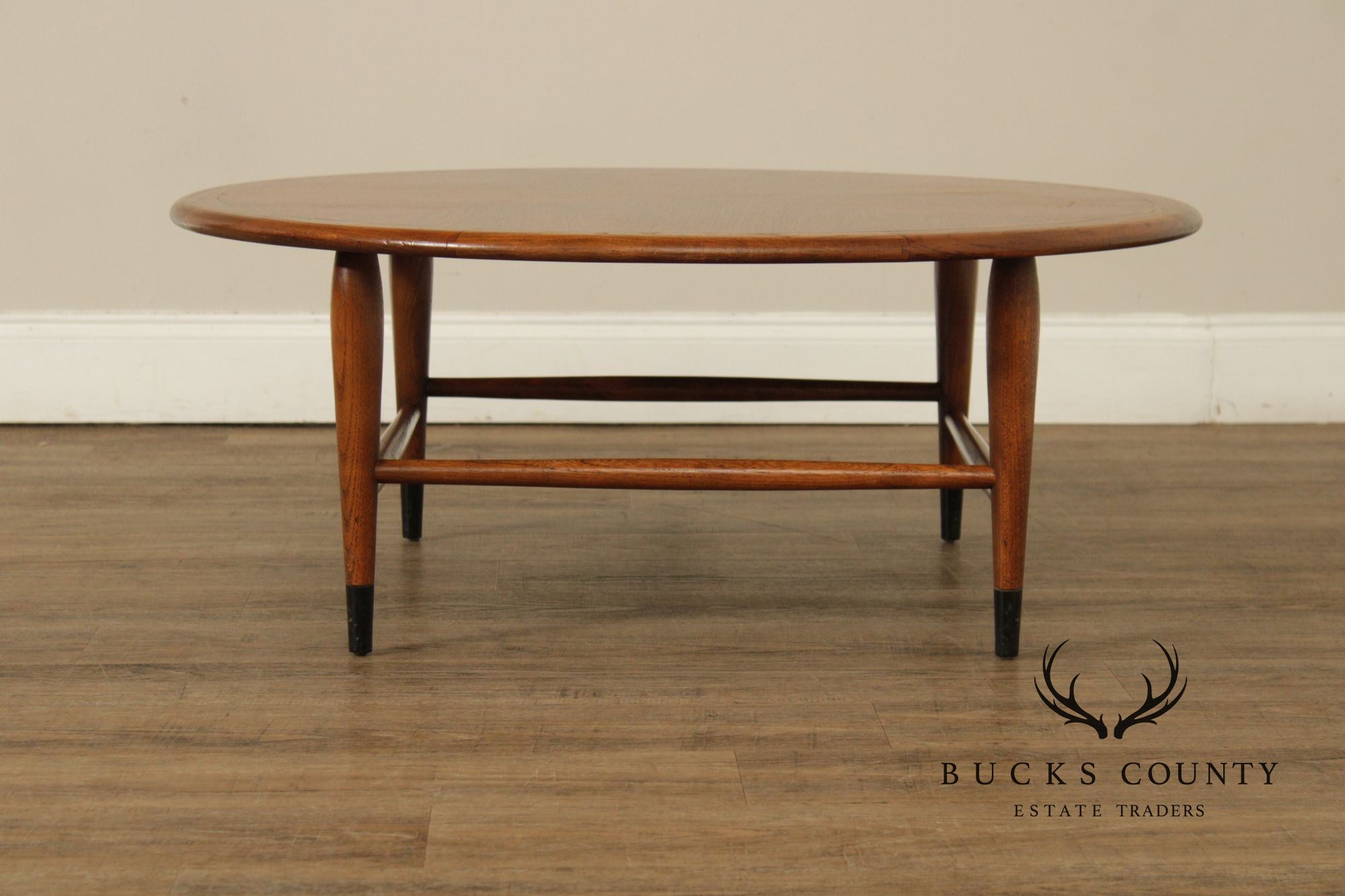 Lane 'Acclaim' Mid Century Modern Round Walnut Coffee table