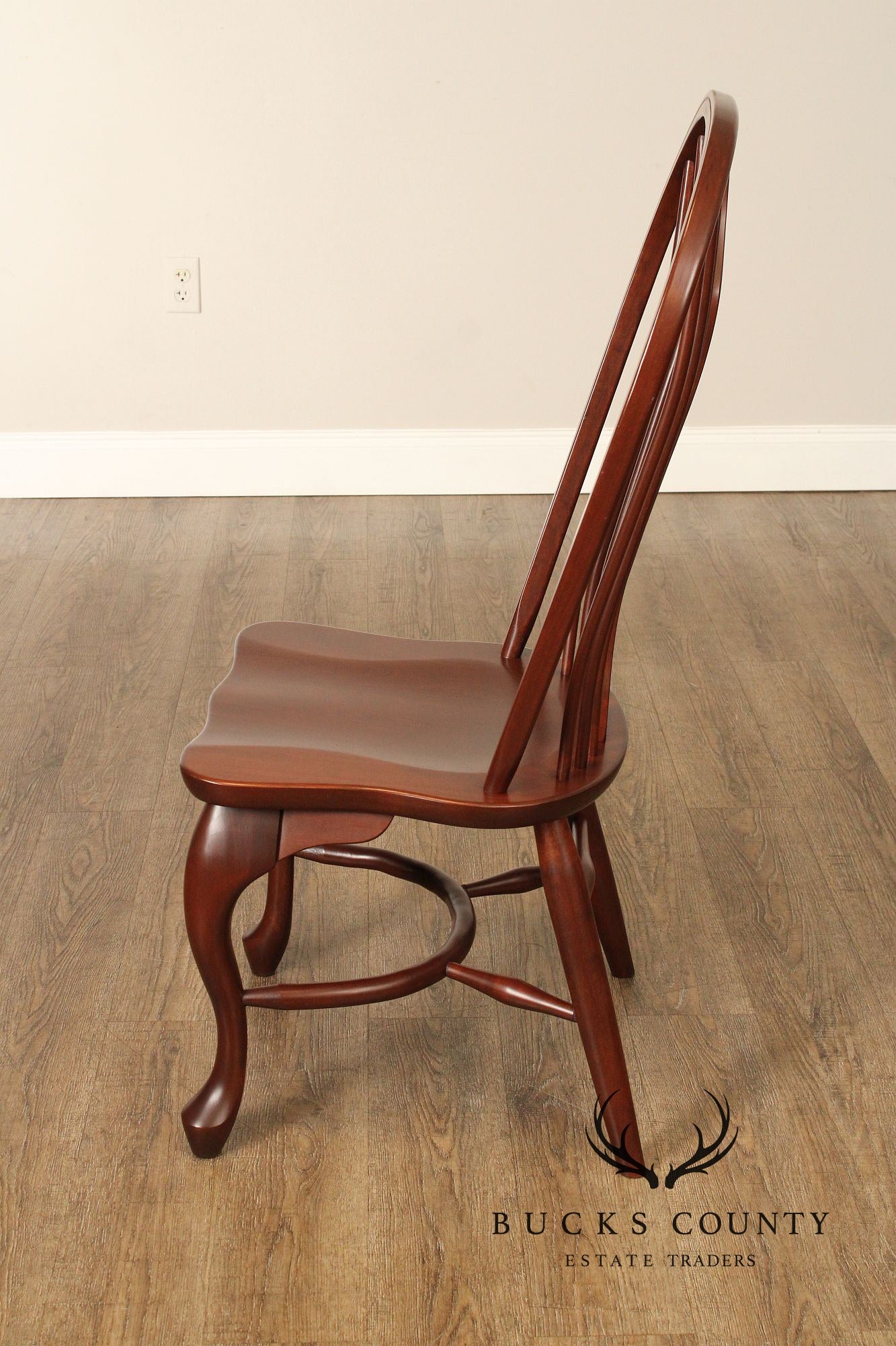 Custom Quality Set Of Six Cherry Windsor Style Dining Chairs