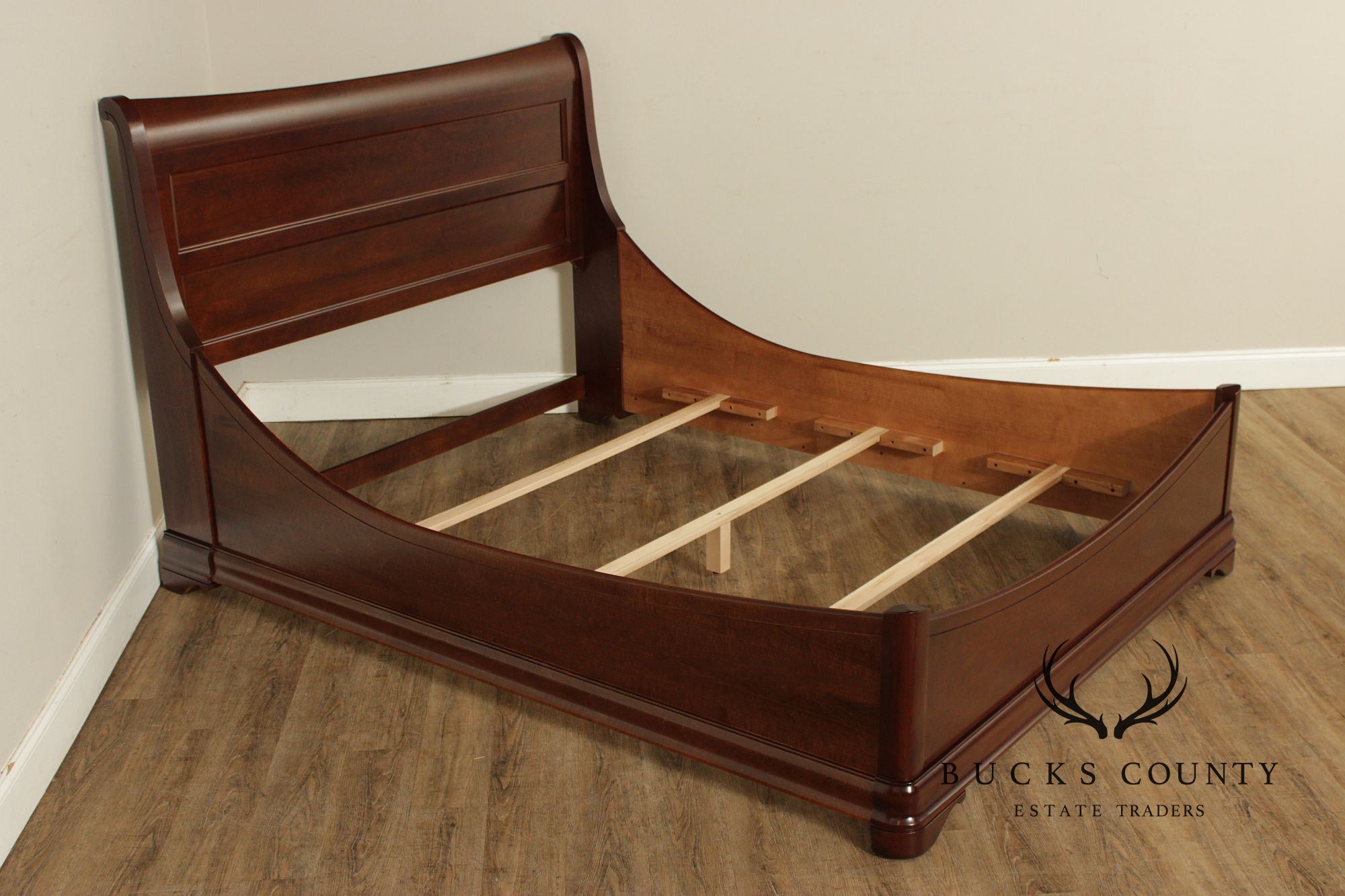 Durham Furniture Handcrafted Louis Philip Style Queen Cherry Sleigh Bed