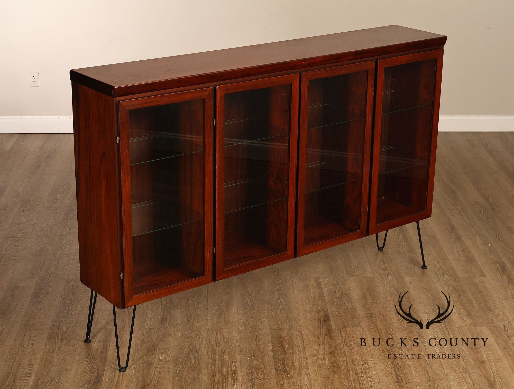 Skovby Danish Modern Four-Door Rosewood Display Bookcase