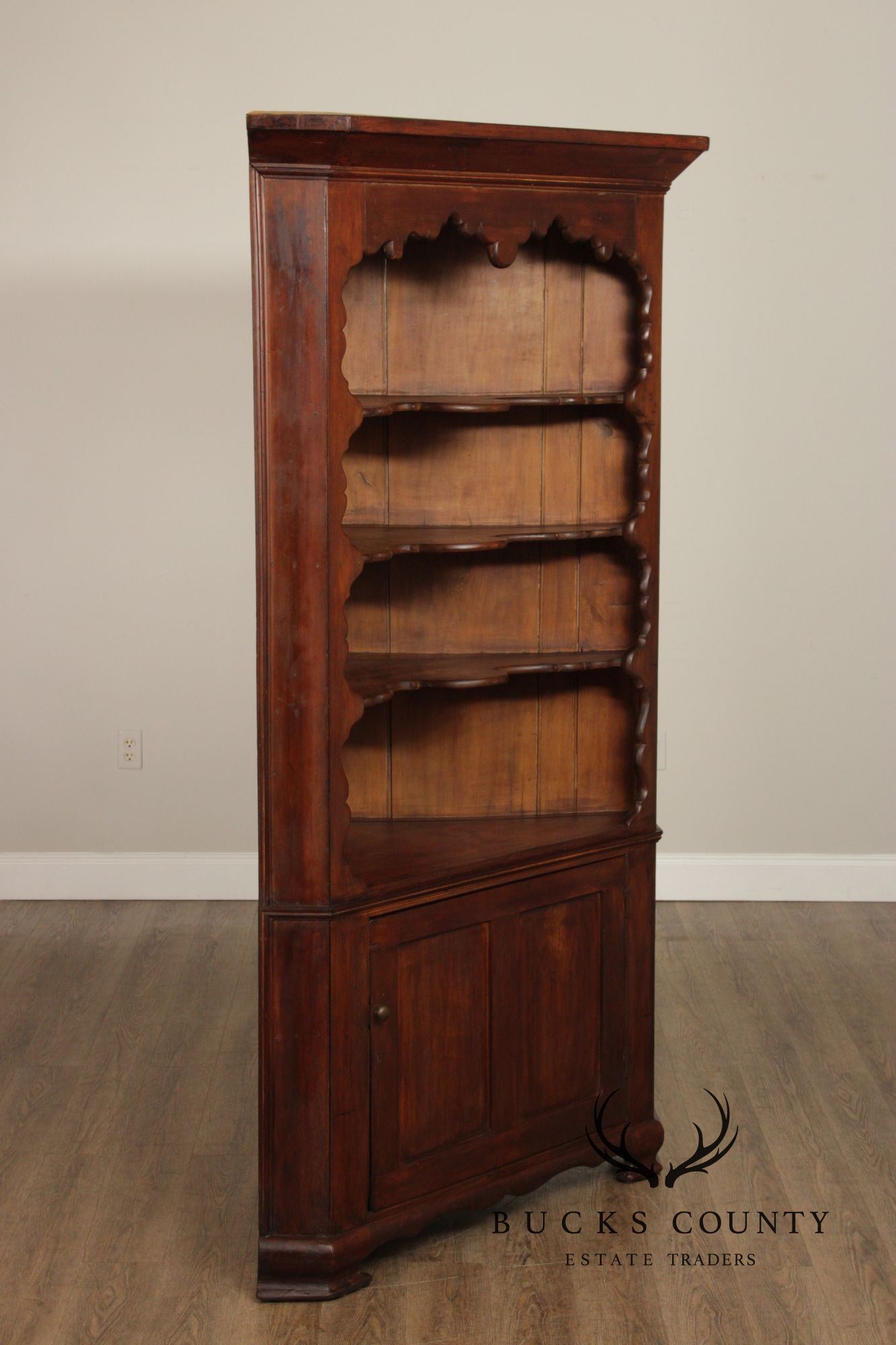 Antique 19th Century American Poplar Corned Cabinet