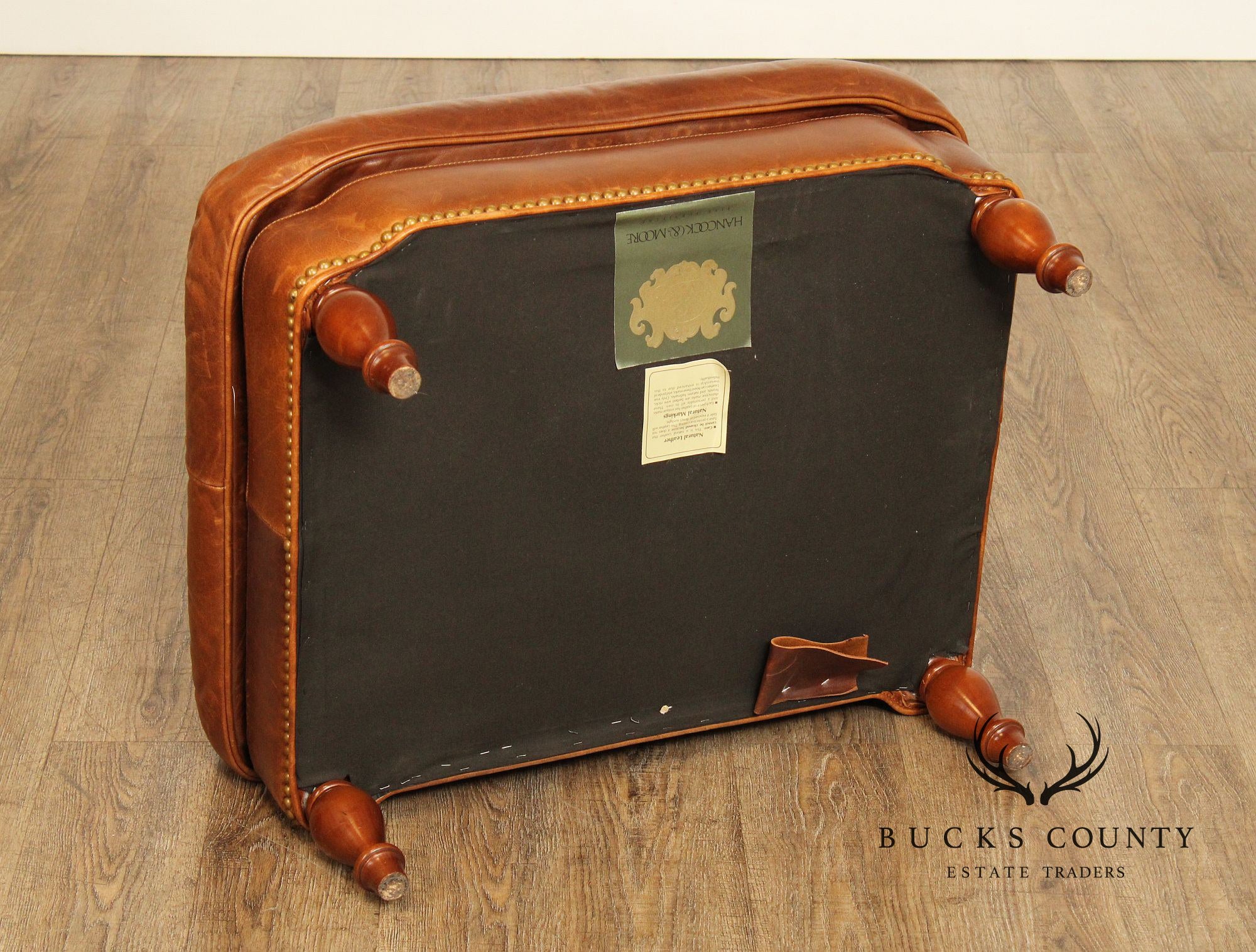 Hancock & Moore English Traditional Style Leather Ottoman