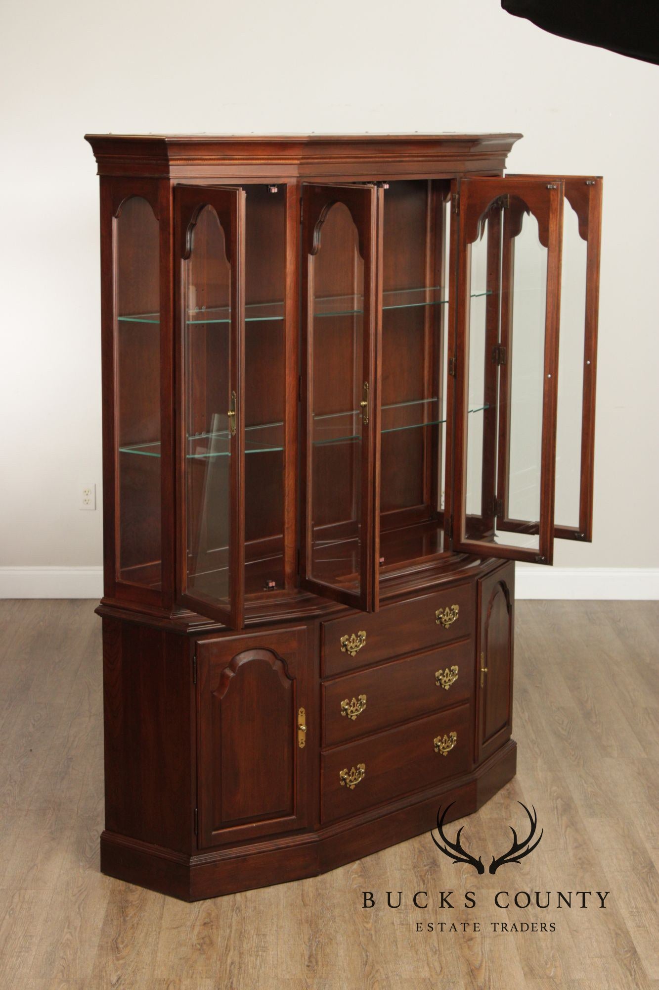 Ethan Allen Georgian Style Cherry China Cabinet