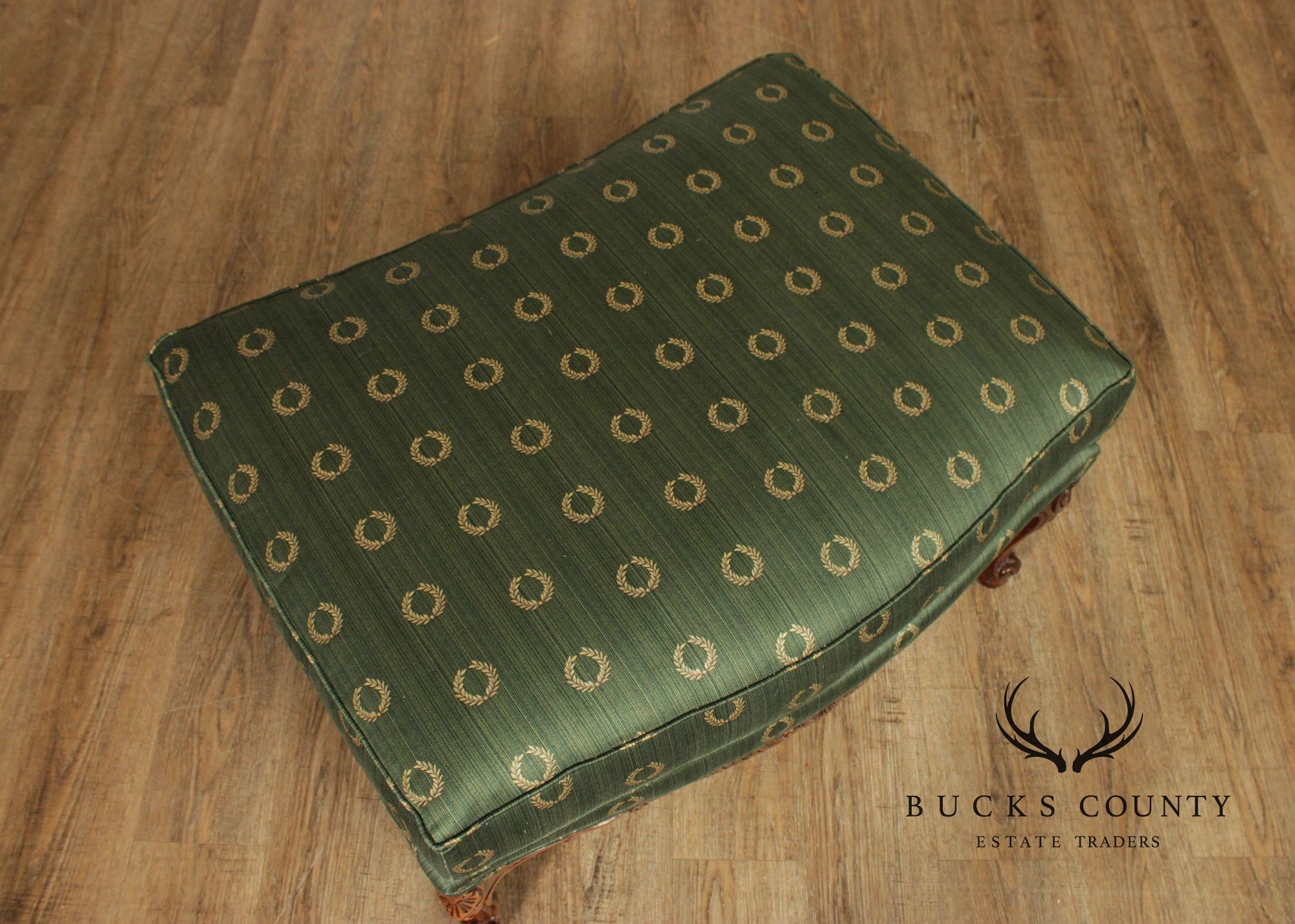 Sherrill Furniture Rococo Style Carved Ottoman