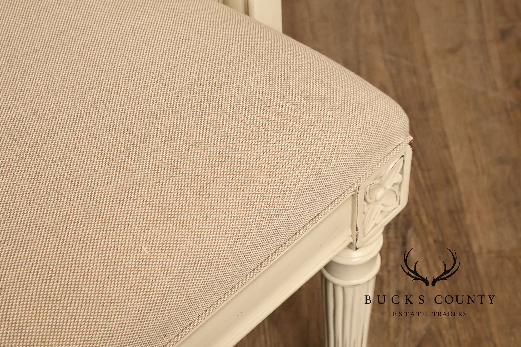 Alden Parkes Country French Louis XVI Style Caned Back Painted Settee