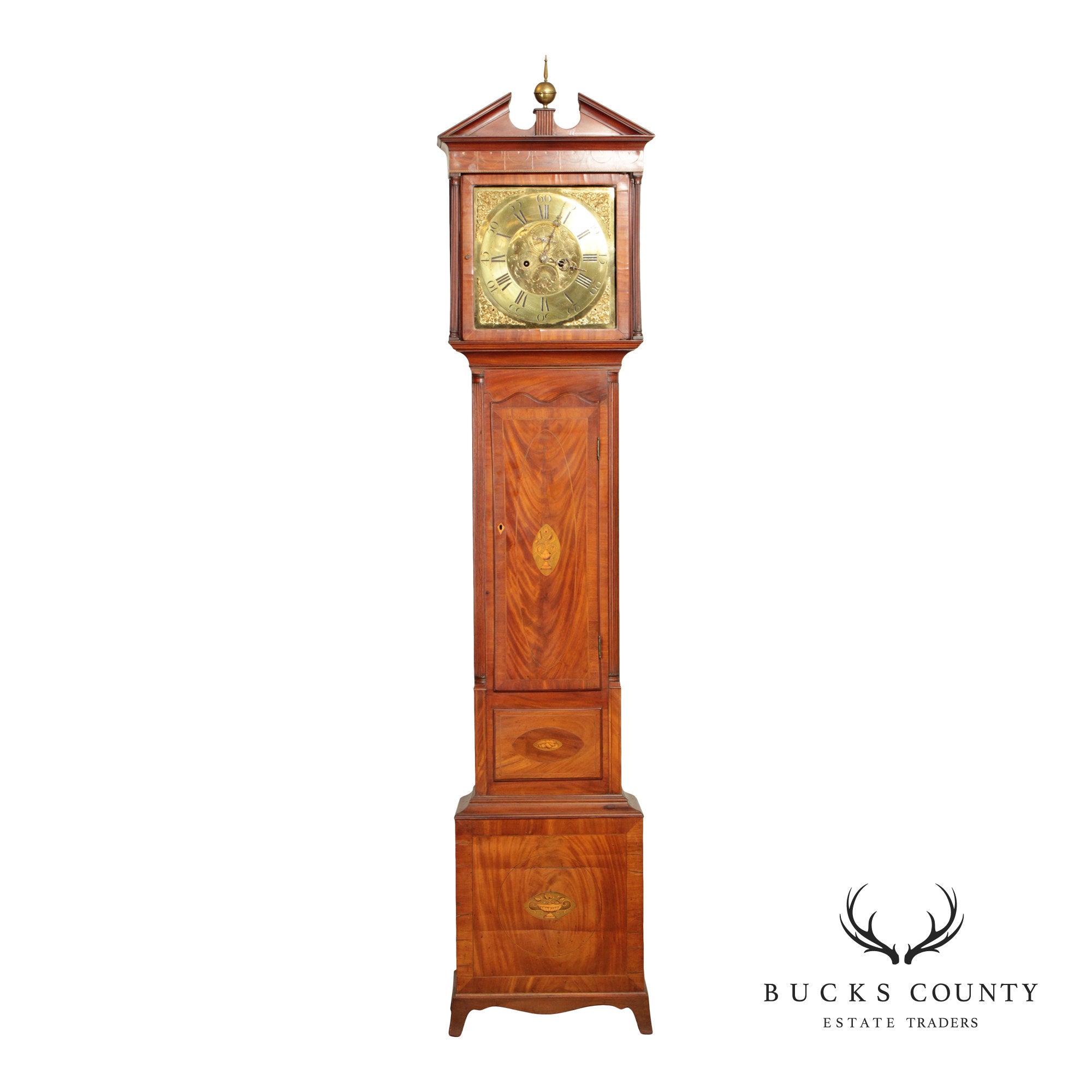 Eliazer Warren Antique Irish Georgian Mahogany Longcase Grandfathers Clock