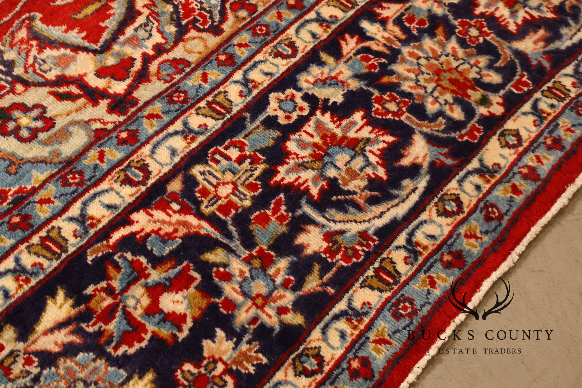 Hand Knotted Persian Style Vintage Wool Area Rug Red Field Floral Medallion
