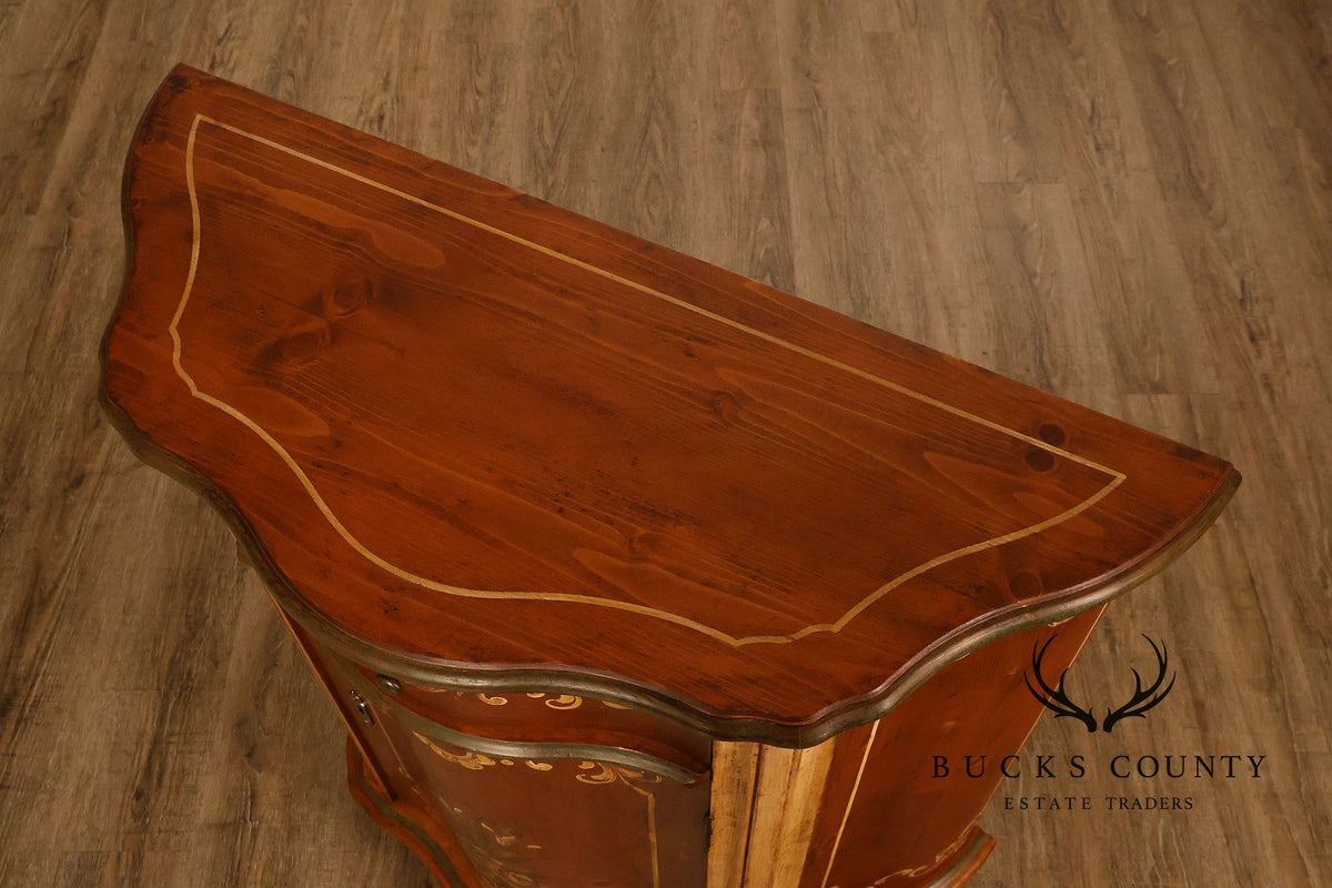 Venetian Style Hand Painted Console Cabinet