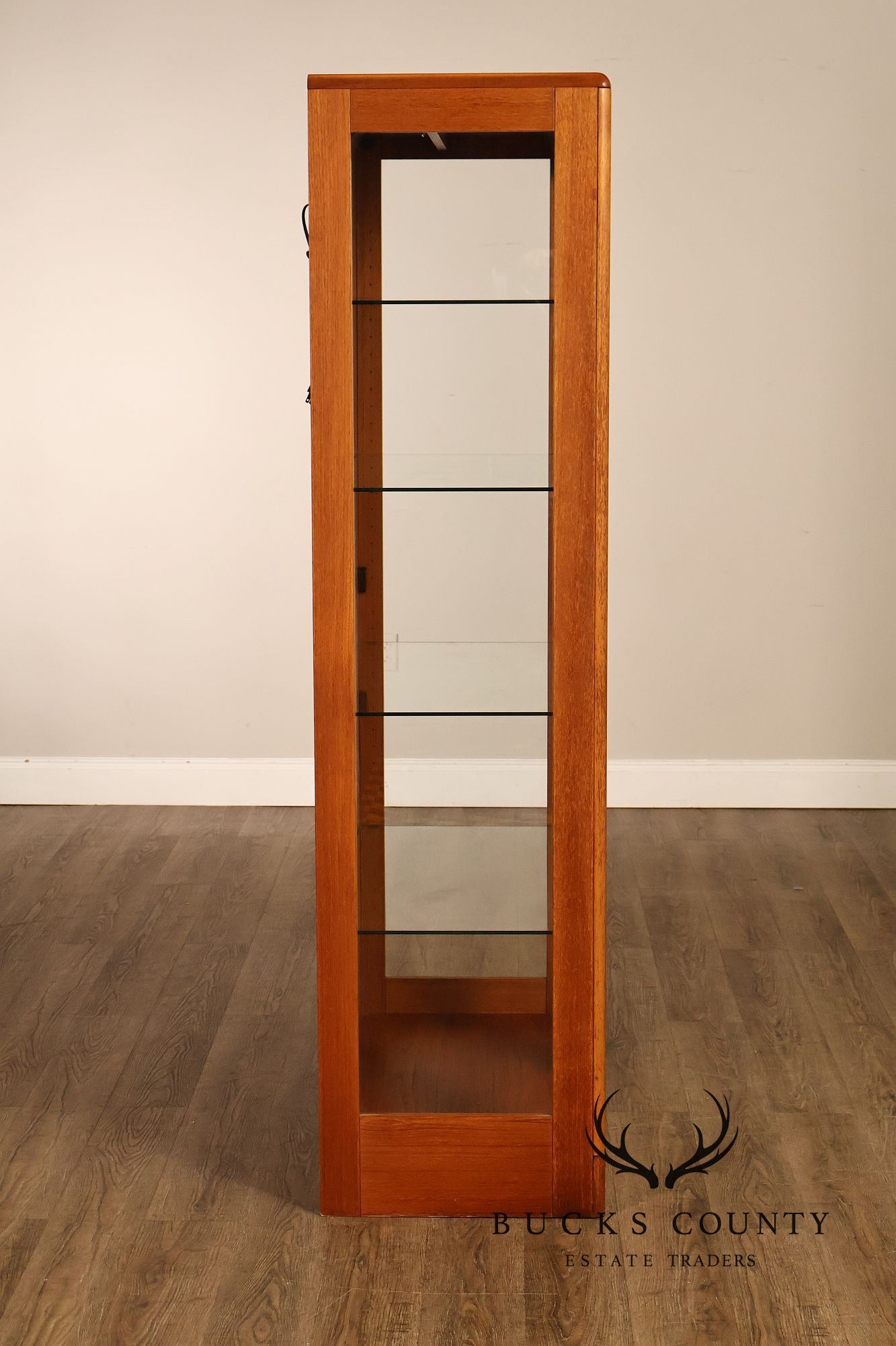 Danish Modern Teak And Glass Curio Display Cabinet
