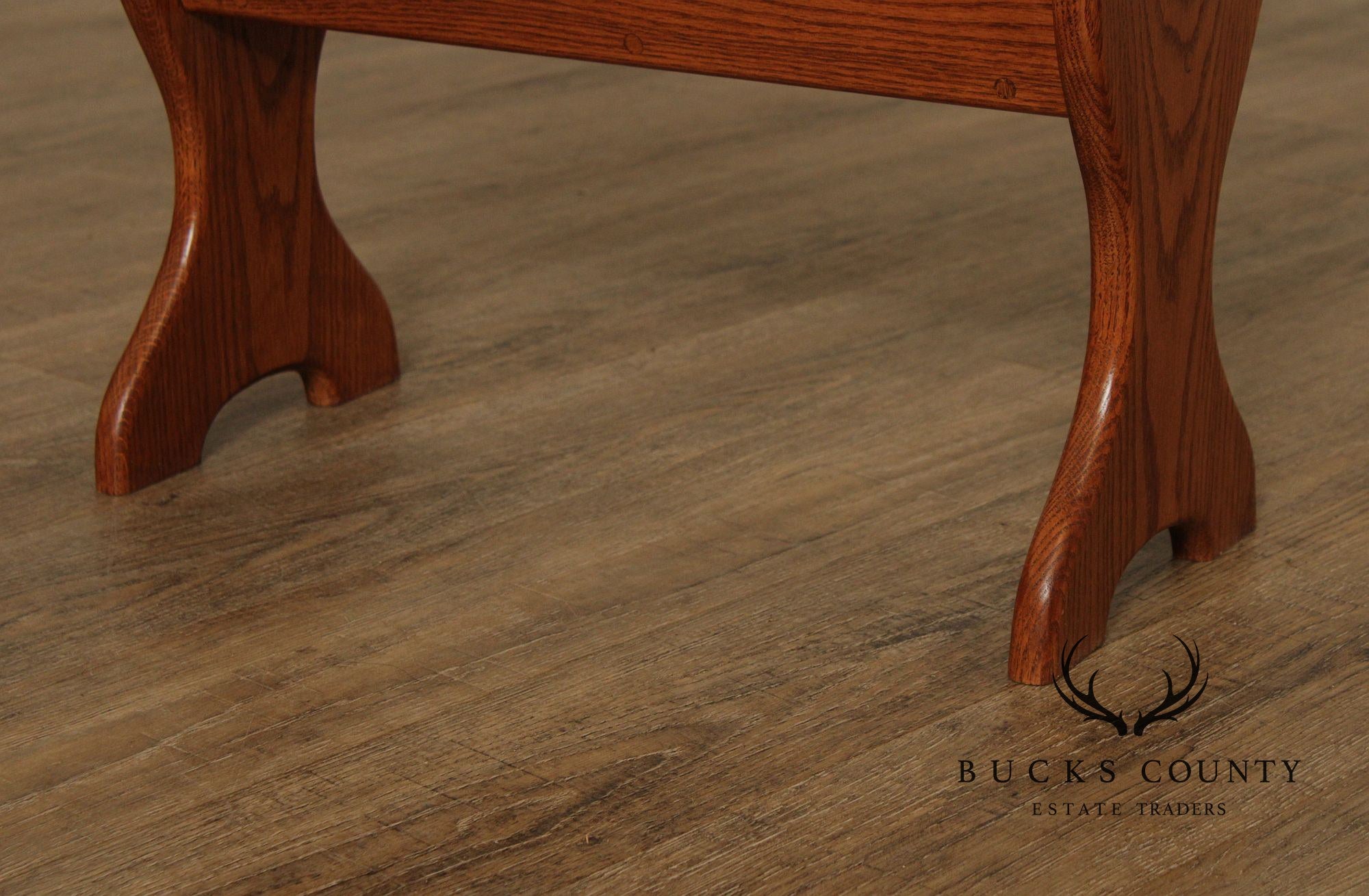 Vintage Oak Magazine Rack Side Table