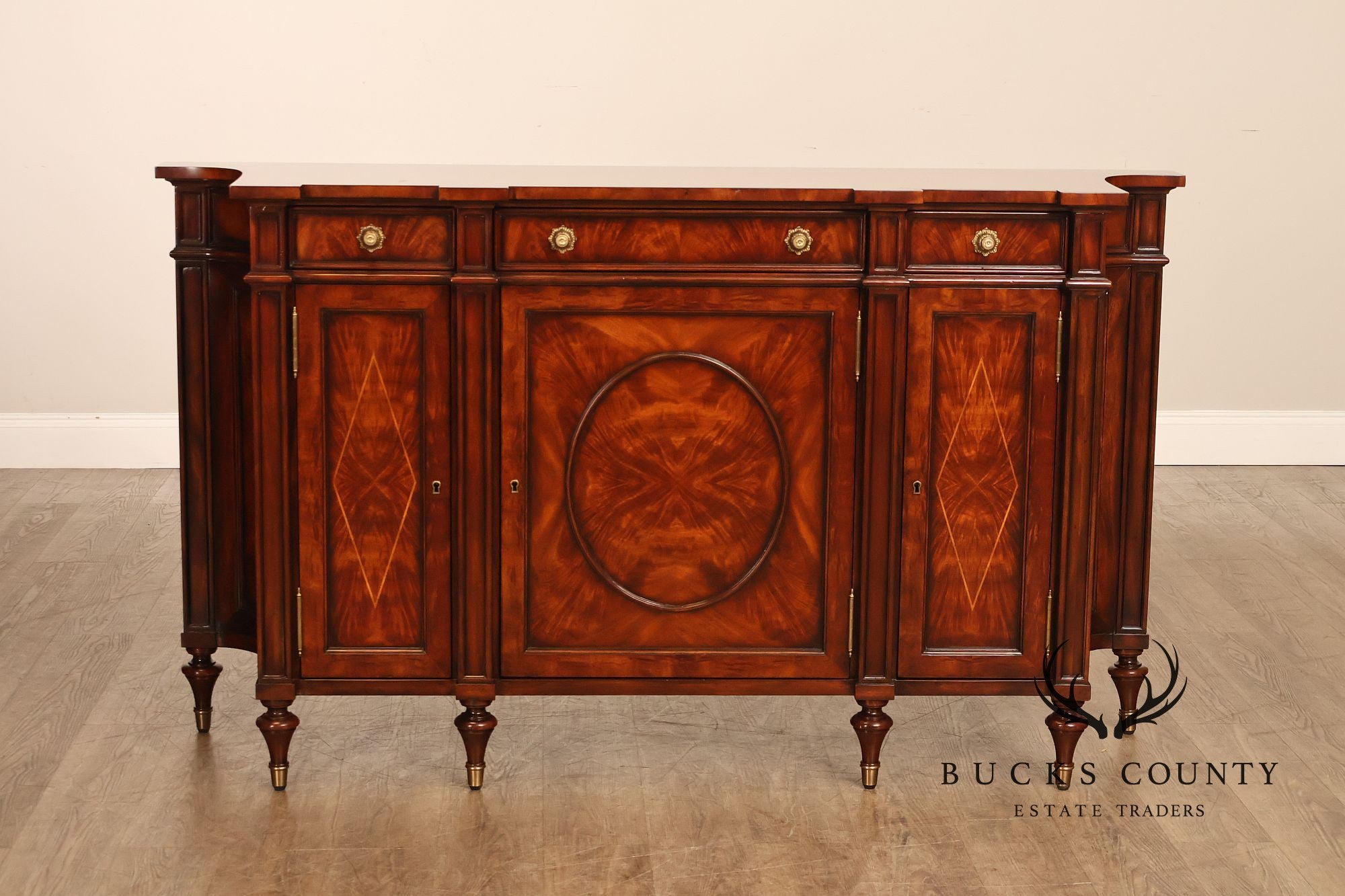 Theodore Alexander Mahogany Concave Side Cabinet