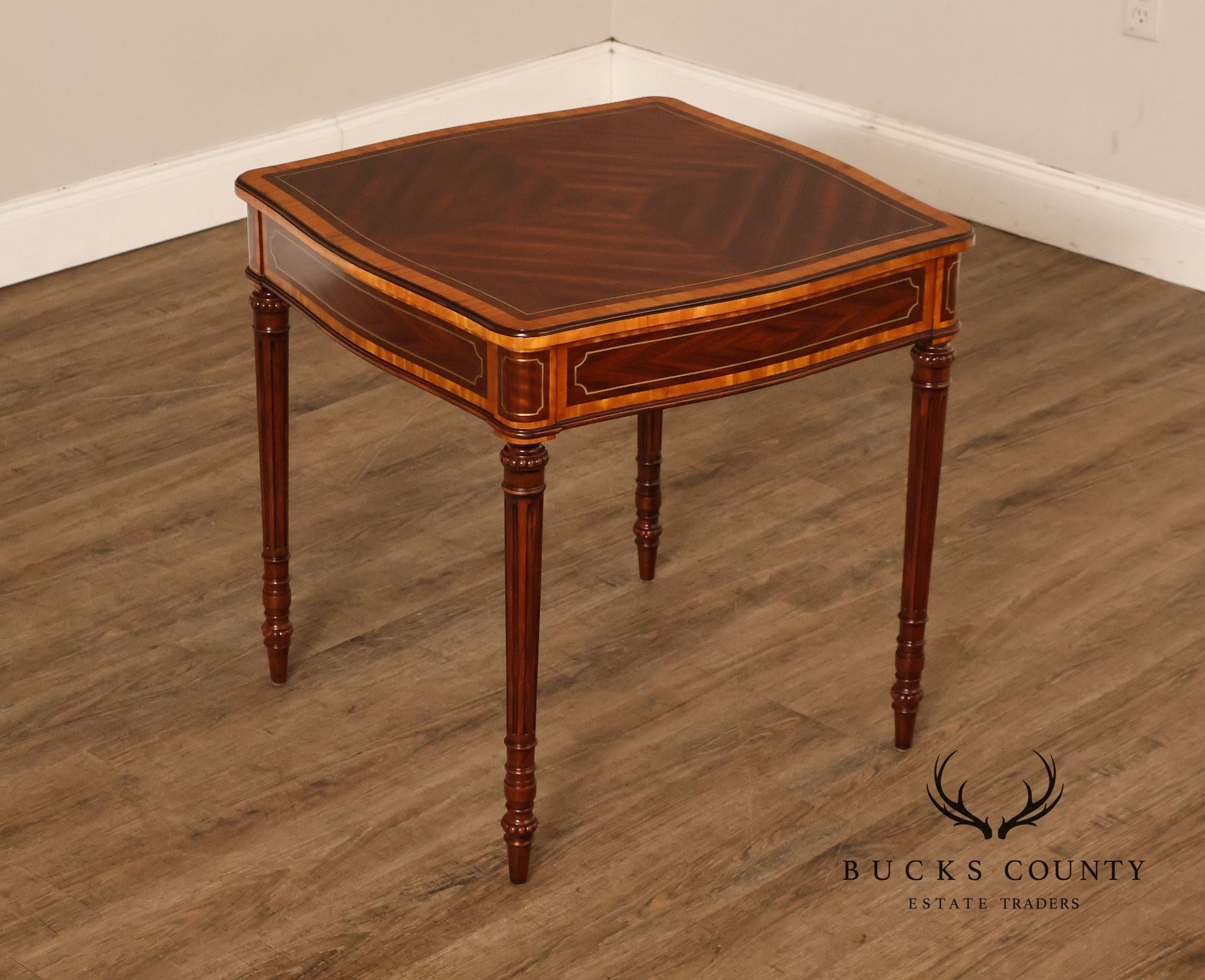Theodore Alexander Pair of 'Adolphus' Mahogany Side Tables