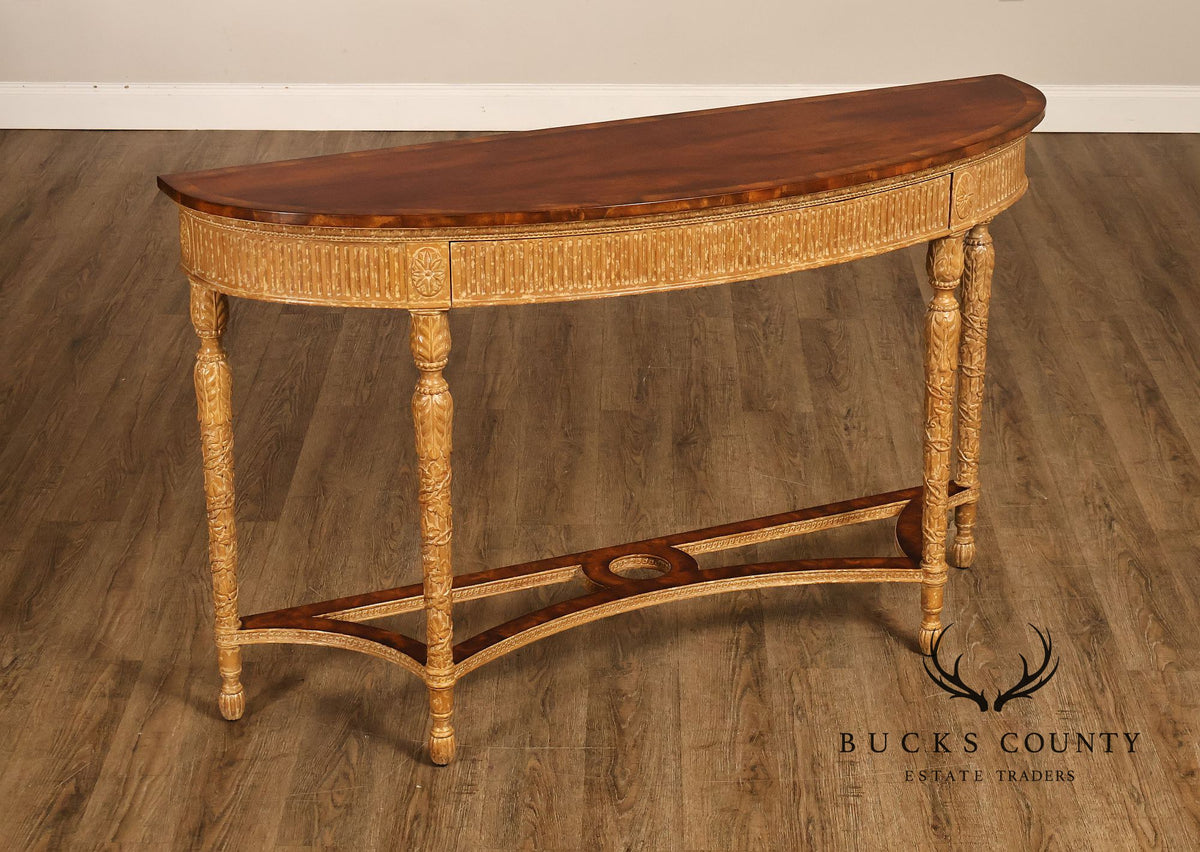 Theodore Alexander French Louis XVI Style Demilune Console