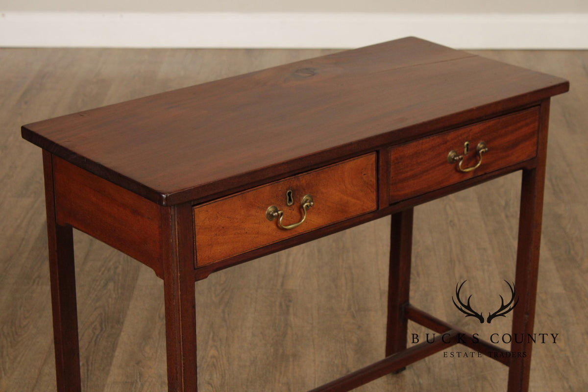 Antique Mahogany Two-Drawer Console Table
