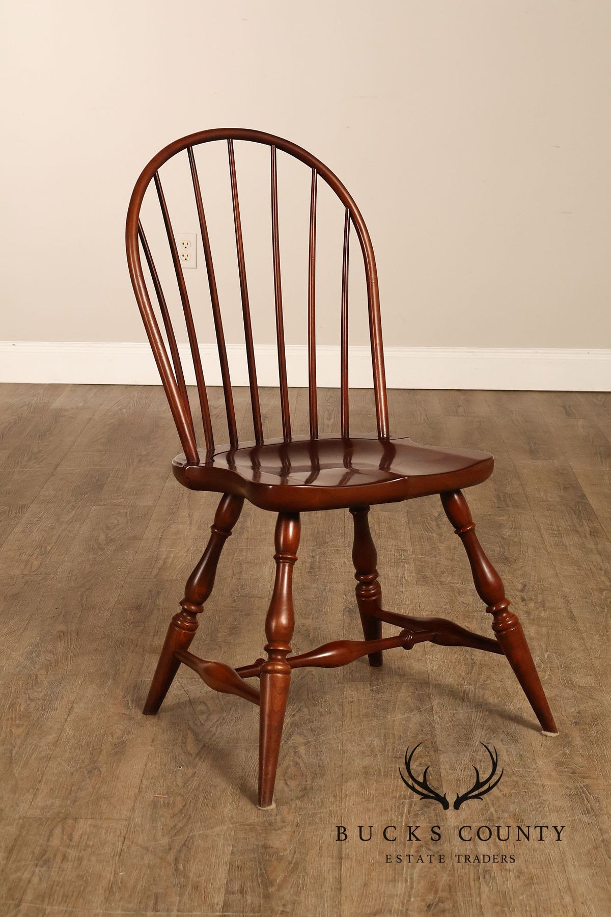 Frederick Duckloe & Bros Pair of Cherry Windsor Side Chairs