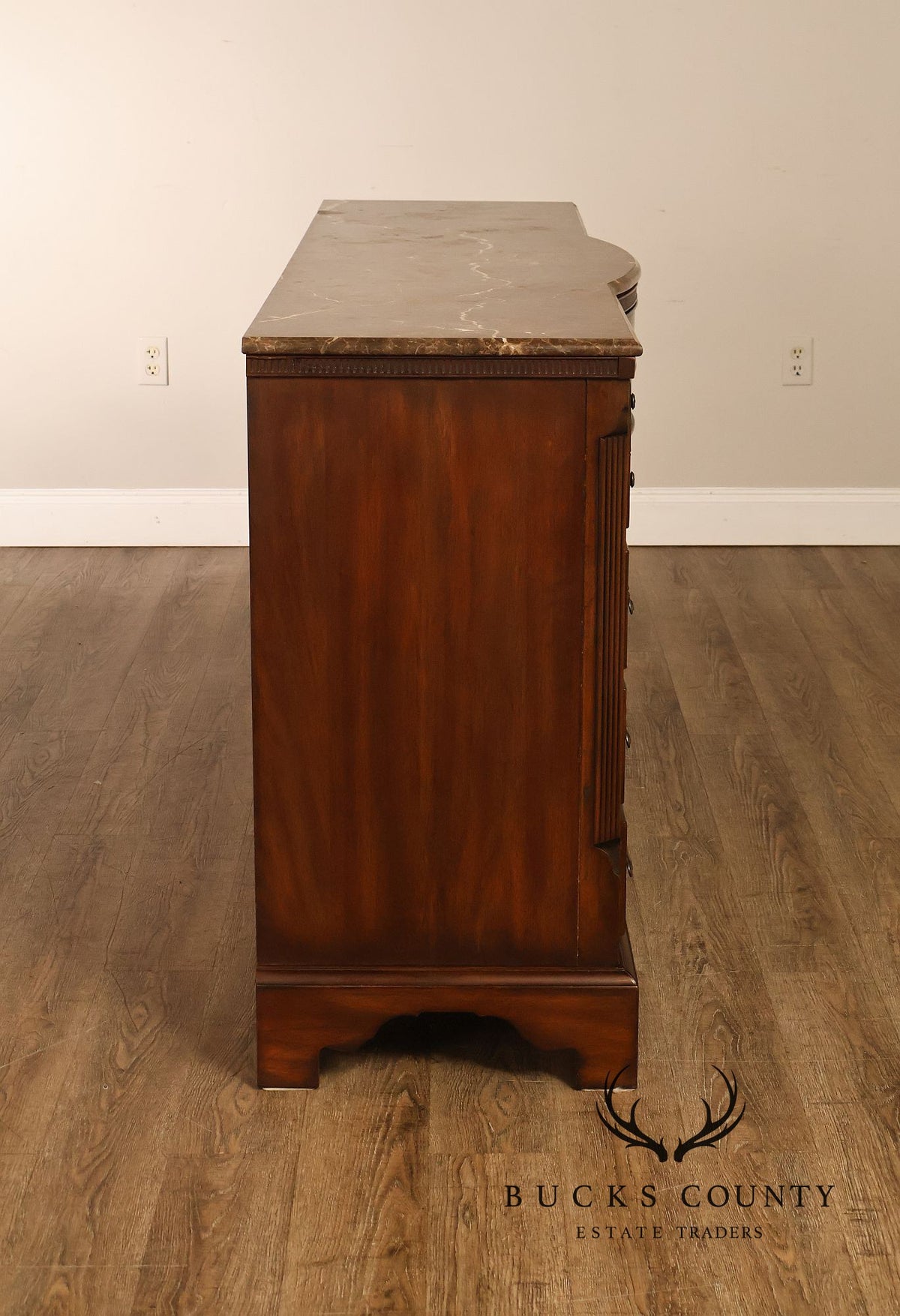 Drexel Heritage 'Covington Park' Marble Top Mahogany Door Chest