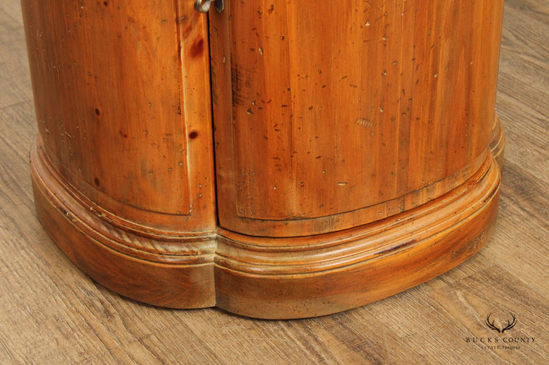 Henredon Vintage Pair Of Pine Cylinder Cabinet Side Tables