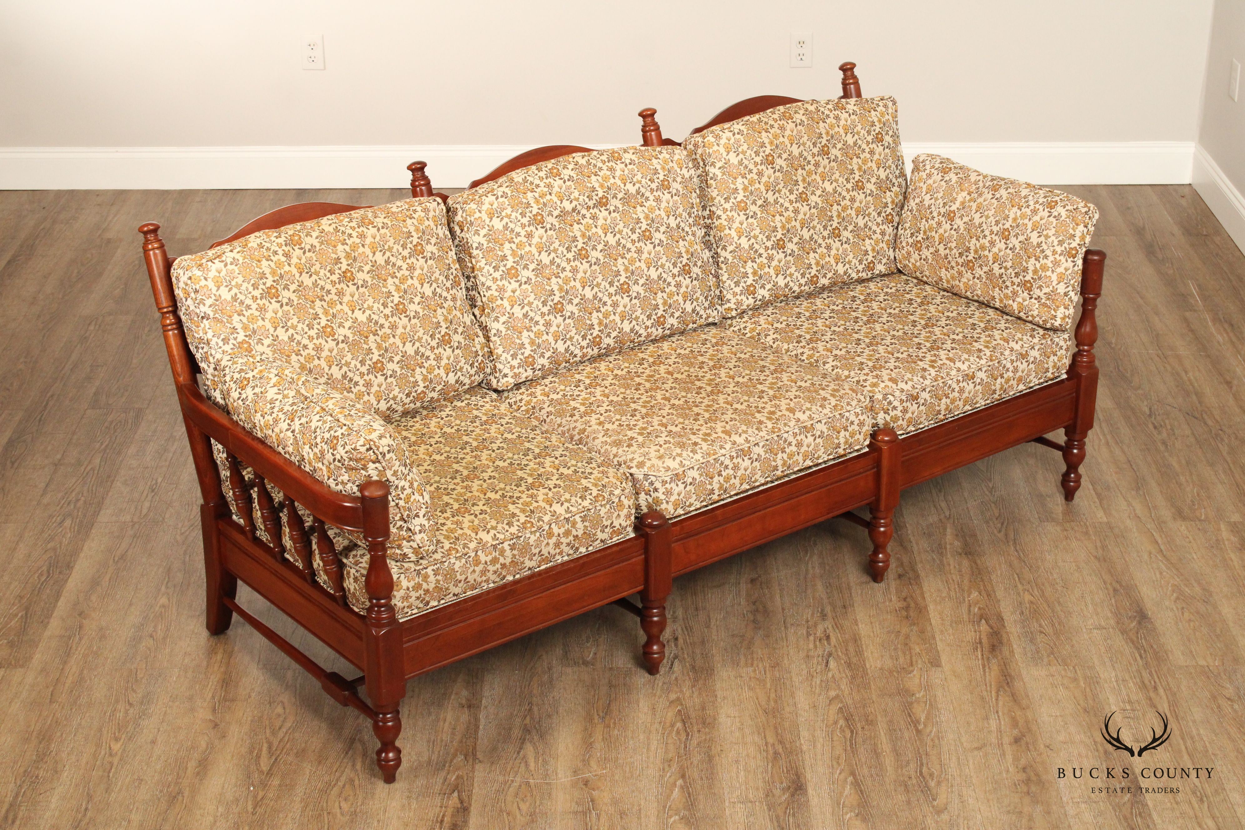 Early American Style Cherry Spindle Sofa