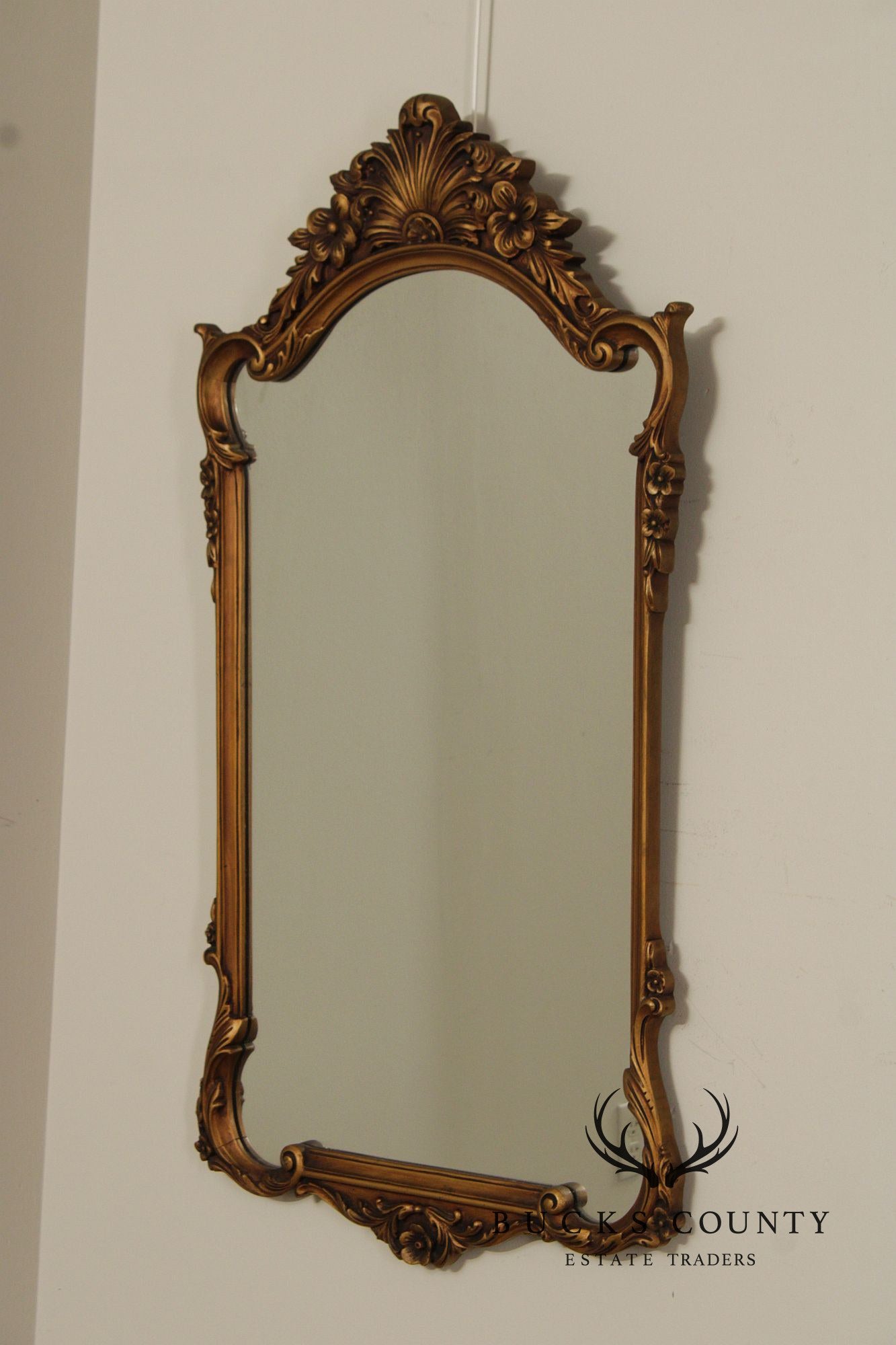 1930's French Style Pair Of Carved Giltwood Wall Mirrors