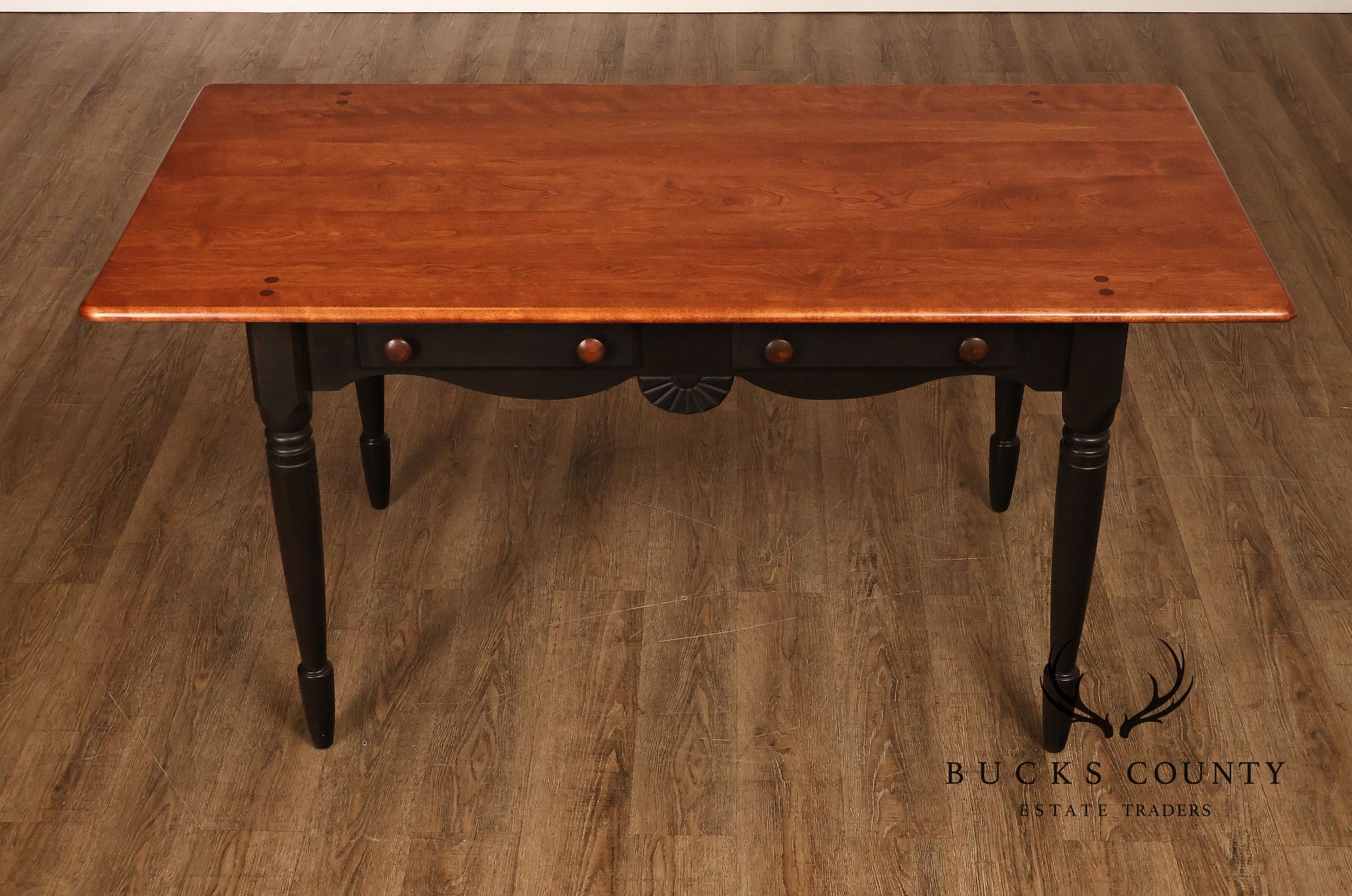 Nichols & Stone Maple Farmhouse Style Two Drawer Dining Table Or Desk