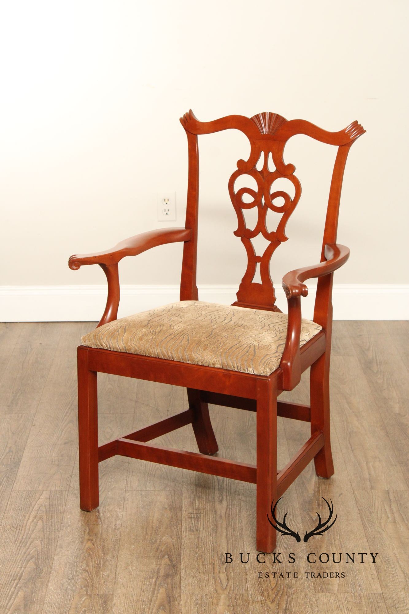 Eldred Wheeler Chippendale Style Set of Eight Cherry Dining Chairs