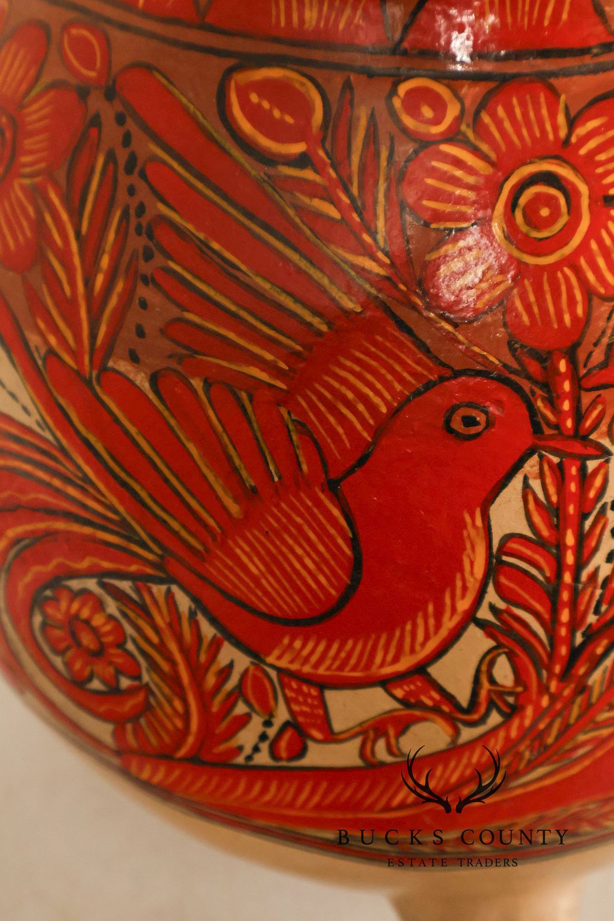 Mexican Folk Art Pottery Vase