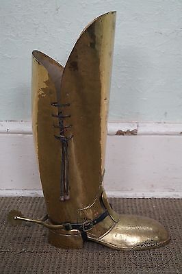 English Brass Boot Umbrella Cane Stand