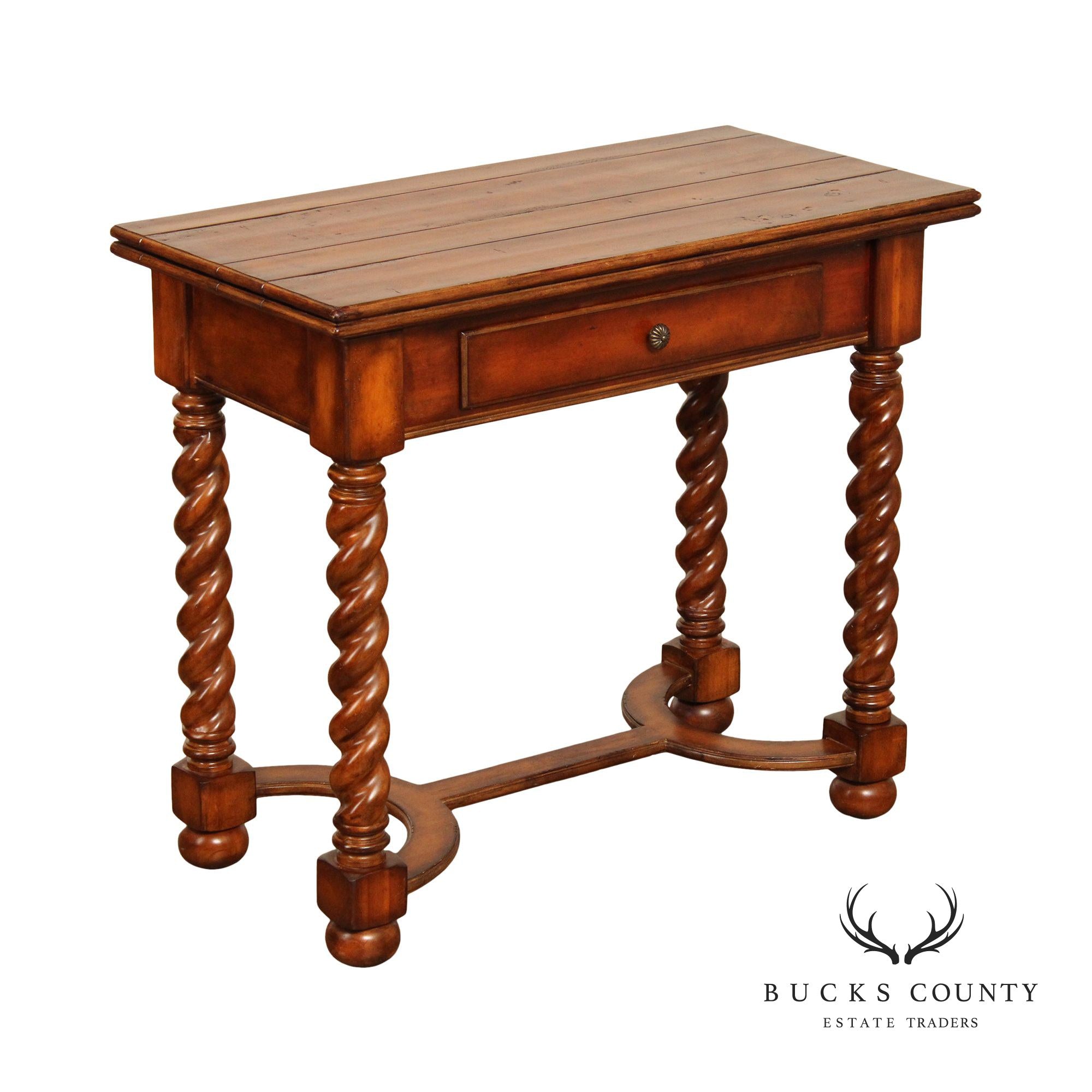 Hooker Furniture English Jacobean Style Flip Top Console Table