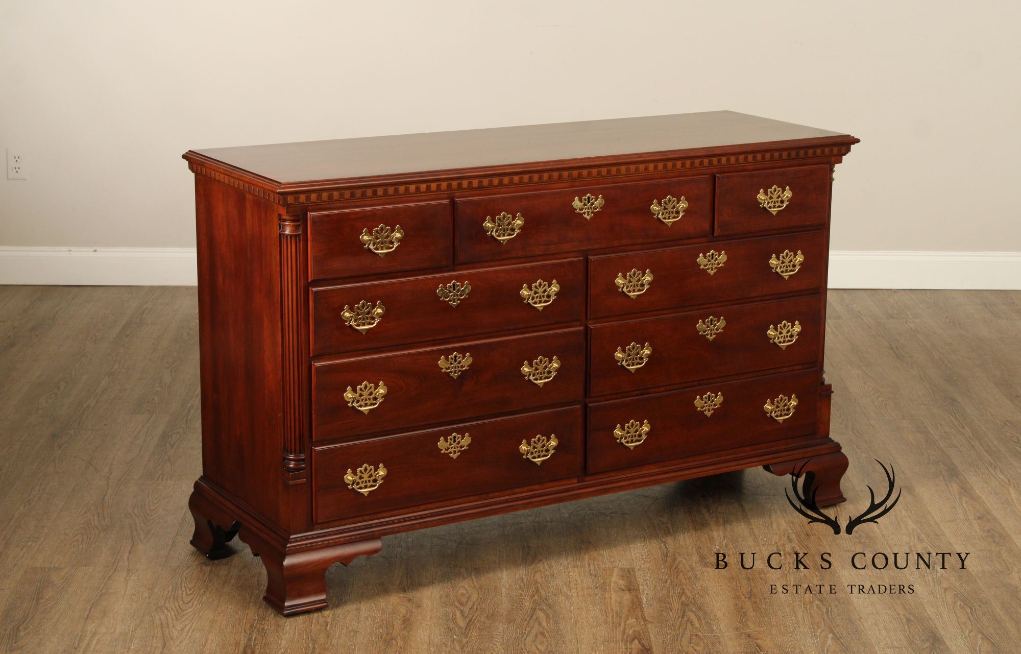 Statton Chippendale Style Cherry Dresser