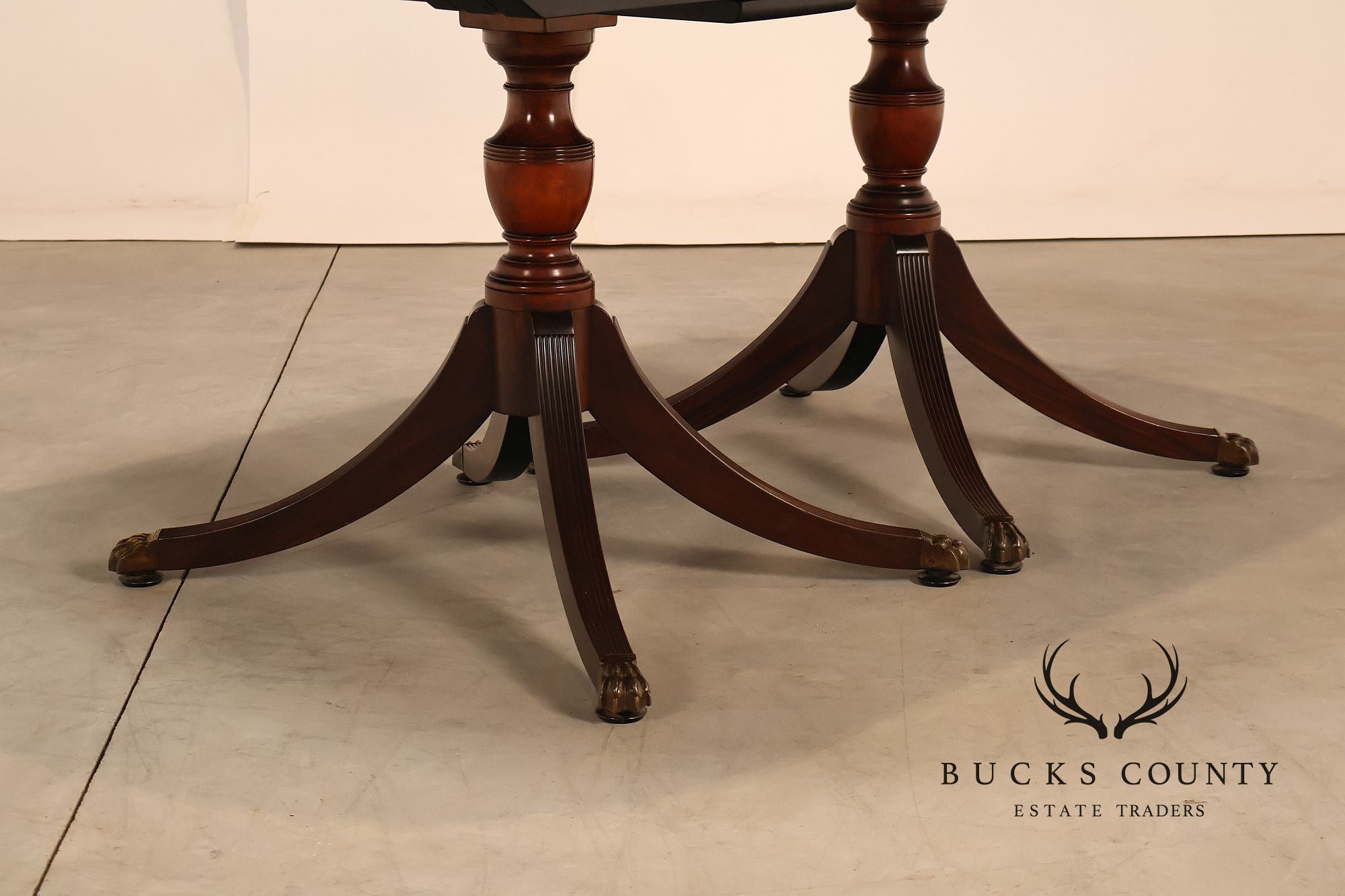 Schmieg & Kotzian Mahogany Double Pedestal Dining Table With 3 Leaves