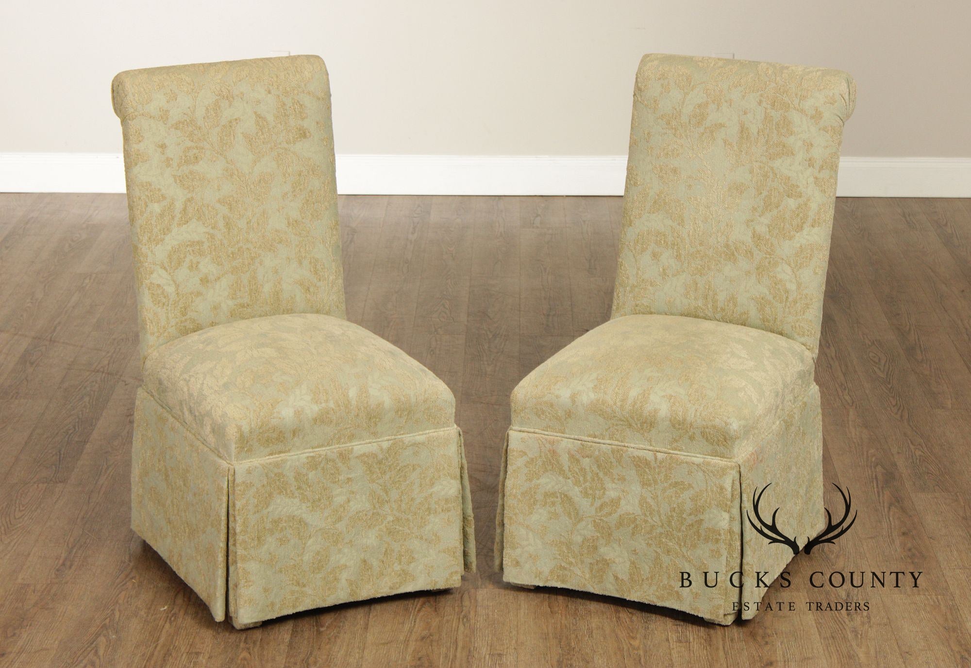Pair of Upholstered Slipper Dining  Side Chairs