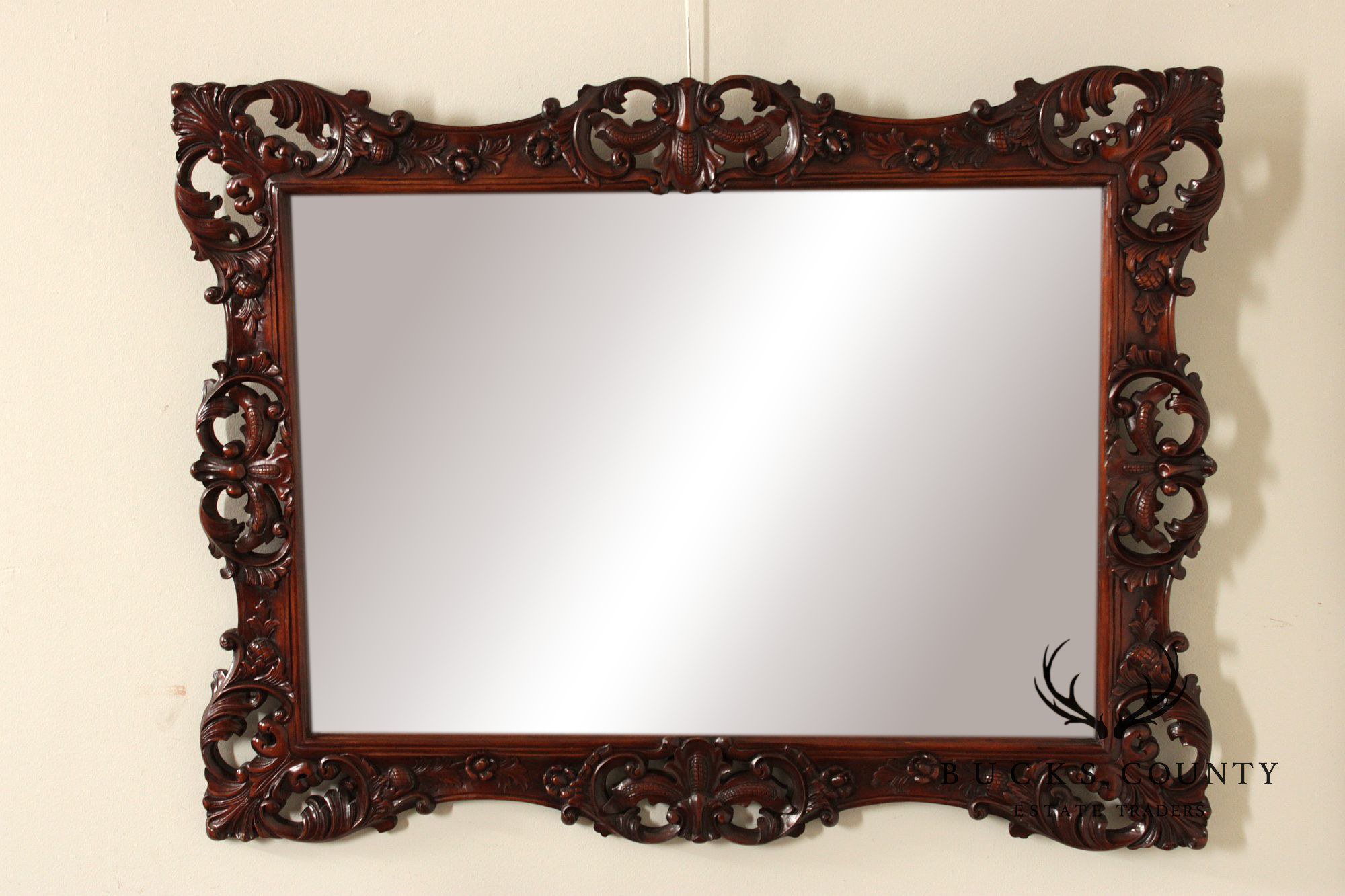 Victorian Style Carved Mahogany Wall Mirror