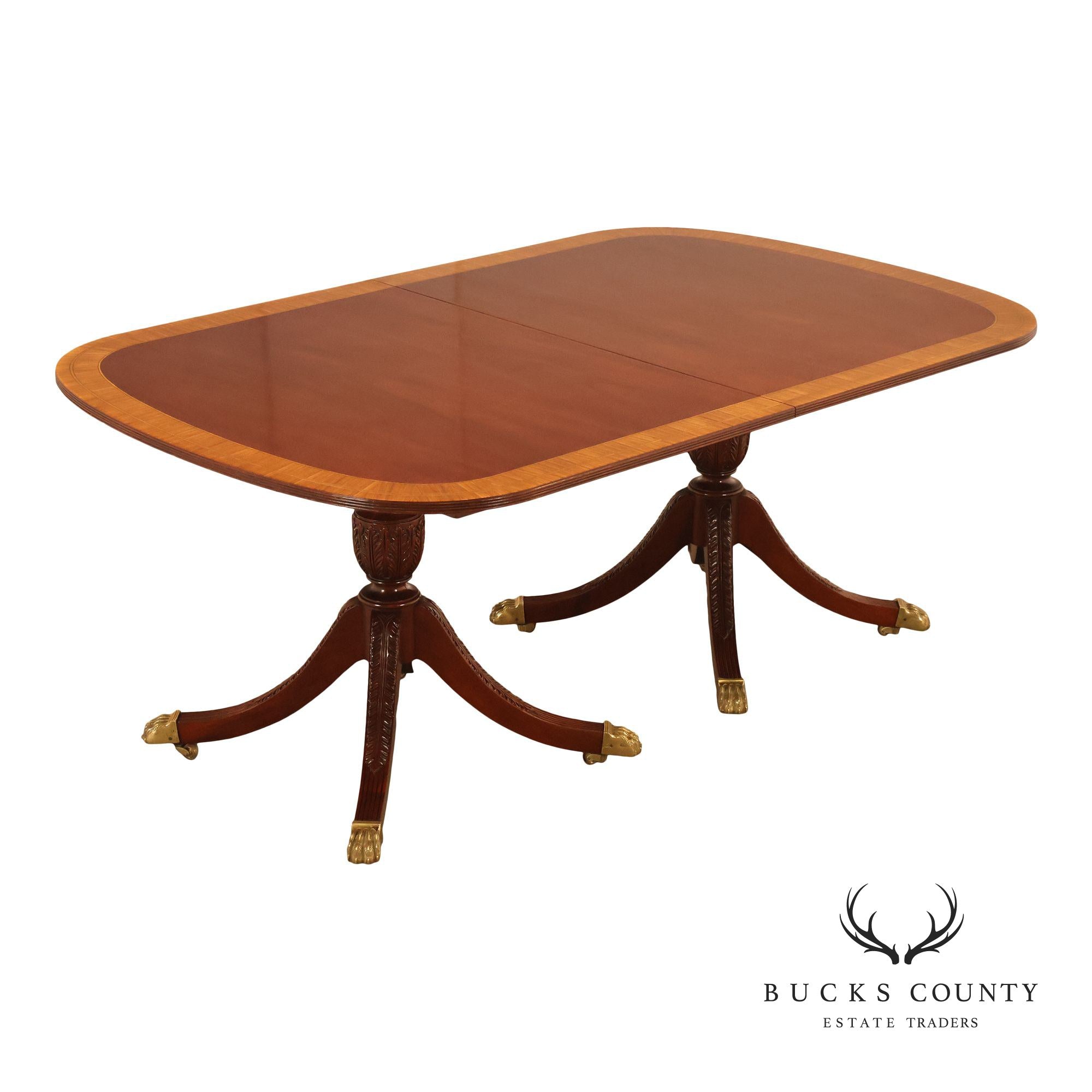 Councill Craftsmen Mahogany Double Pedestal Expandable Dining Table