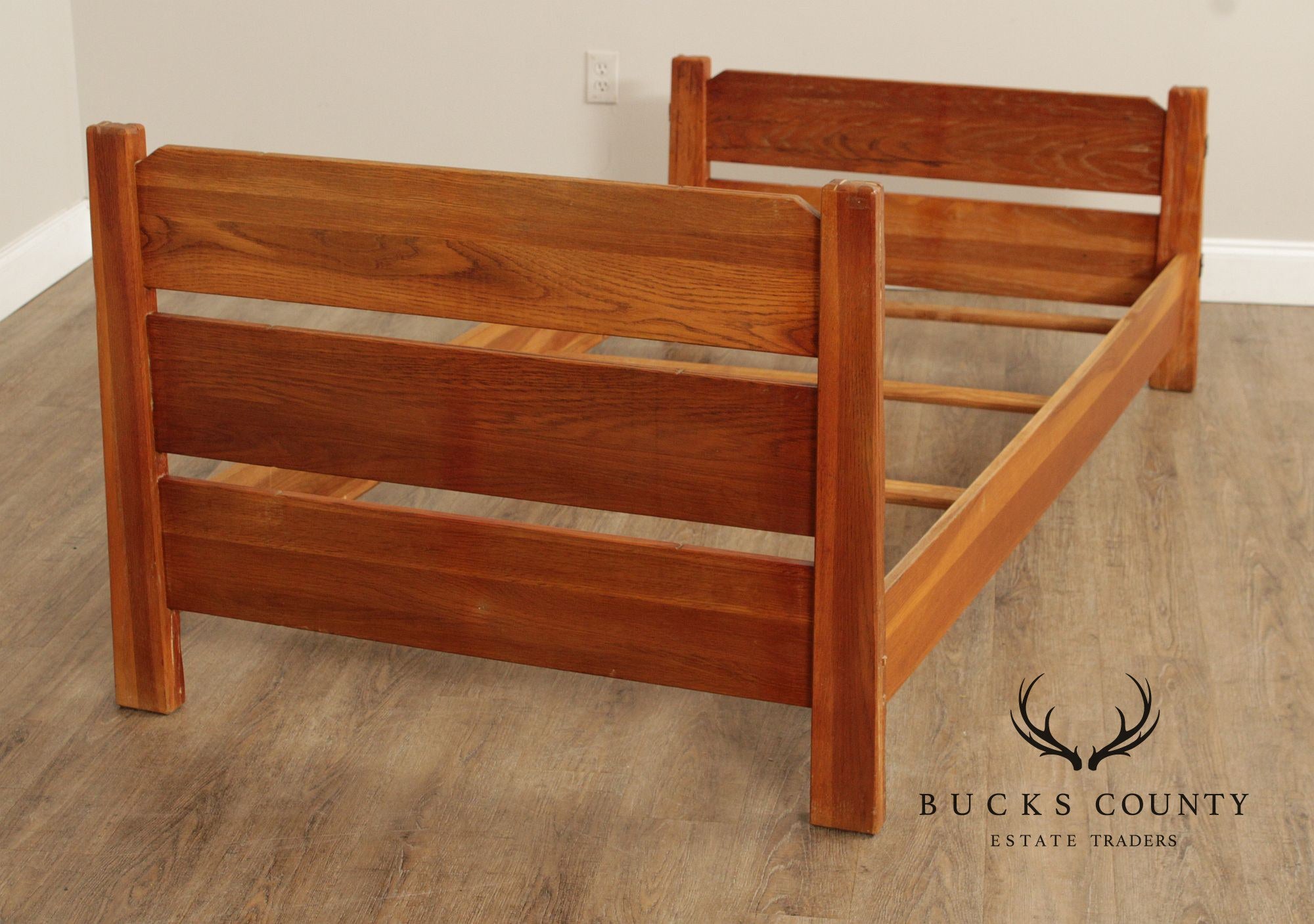 Brandt Ranch Oak Pair of Twin Beds