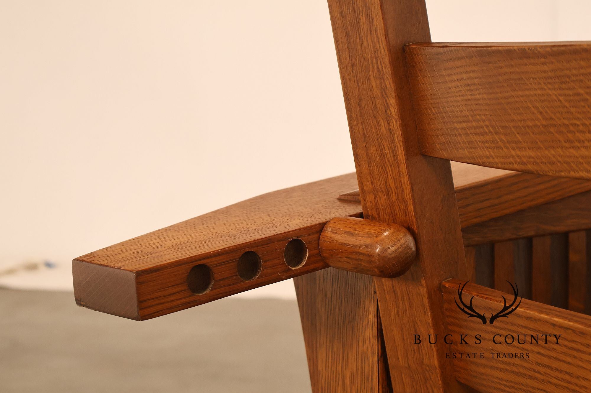 Stickley Mission Collection Oak Bent Arm Morris Chair