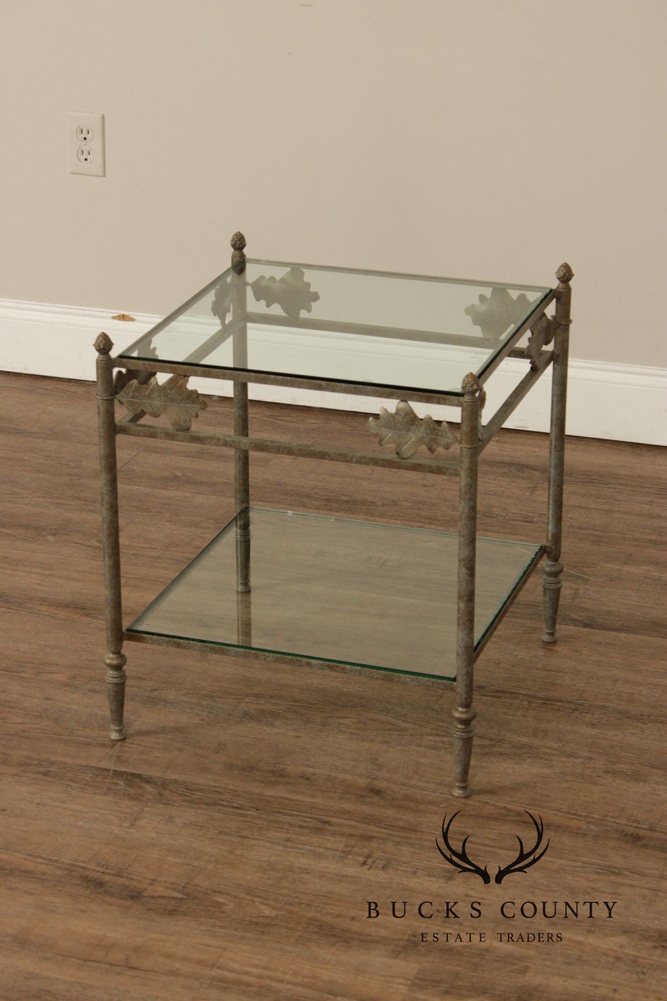 Vintage Iron Two-Tier Glass Stand