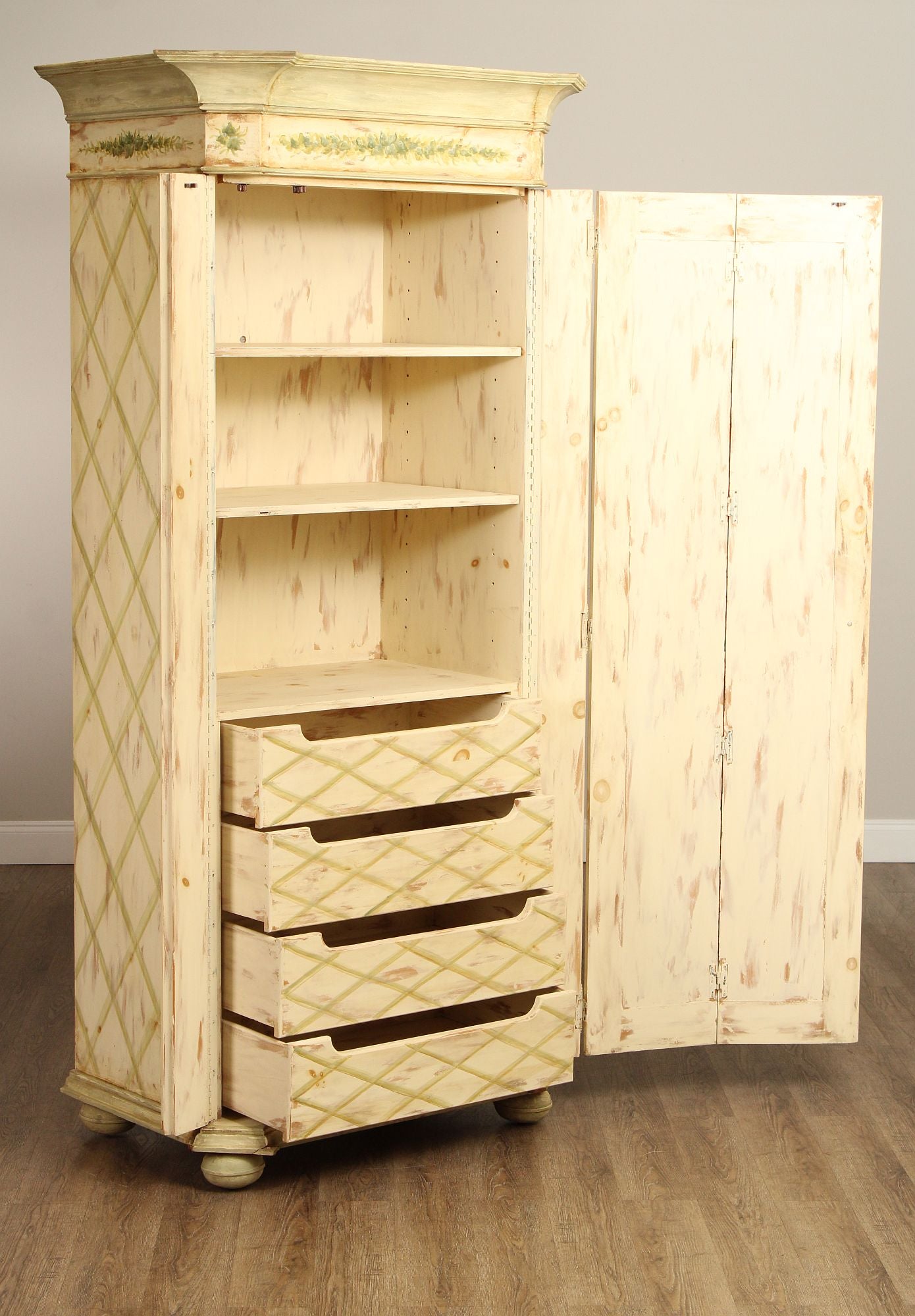 Habersham Plantation 'Topiary' Painted Armoire