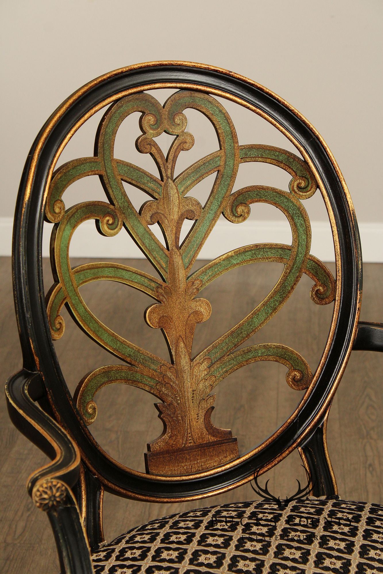 David Michael Louis XVI Style Set of Four Painted Armchairs
