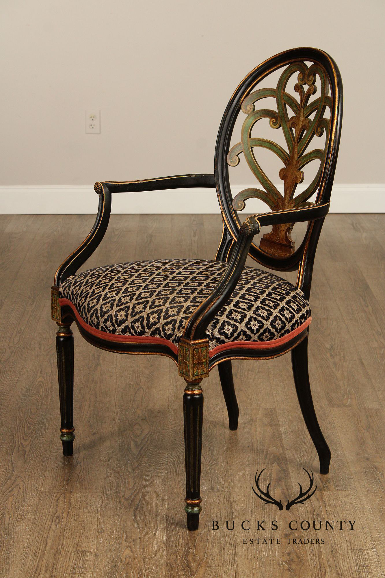 David Michael Louis XVI Style Set of Four Painted Armchairs
