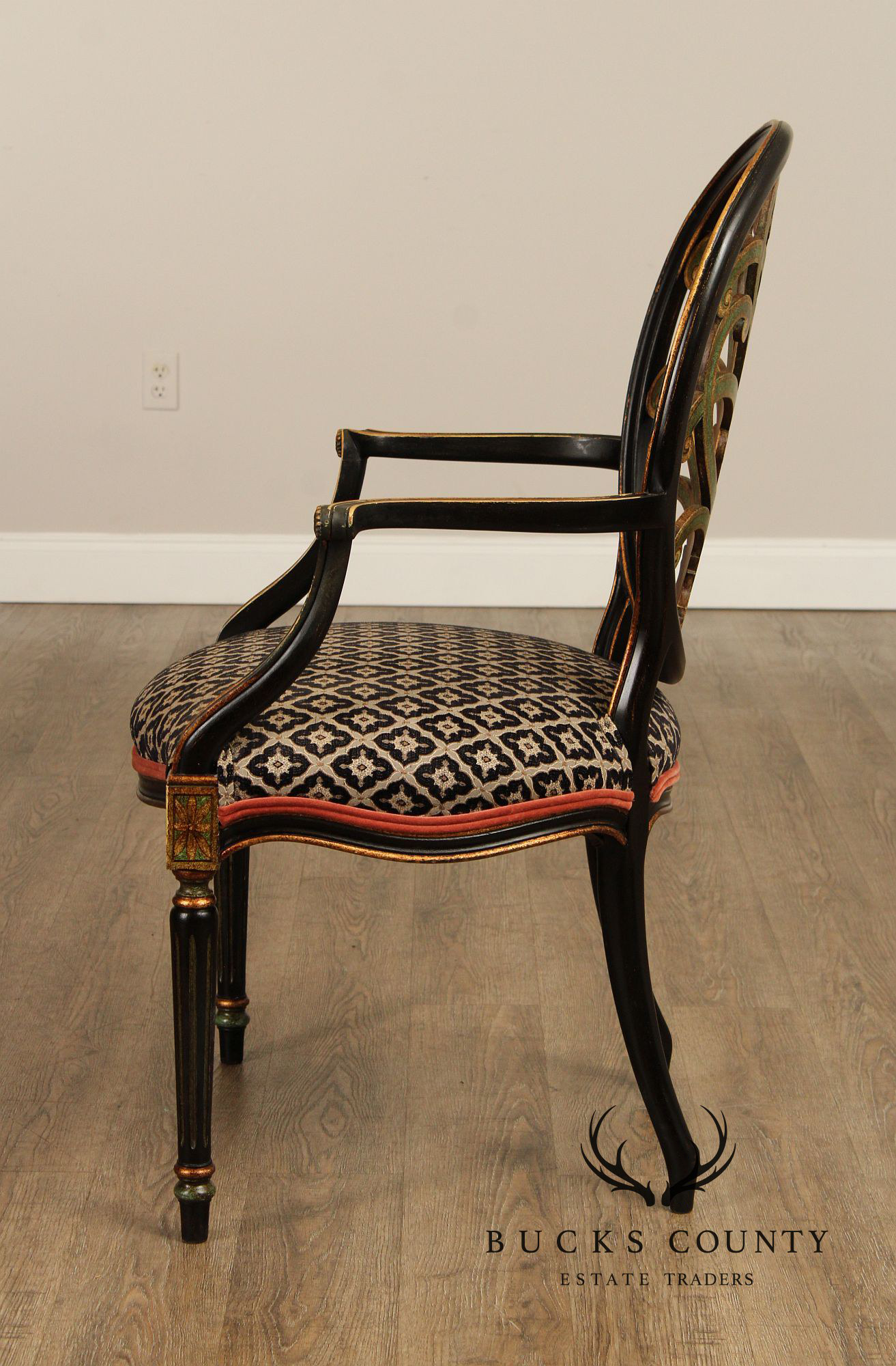 David Michael Louis XVI Style Set of Four Painted Armchairs