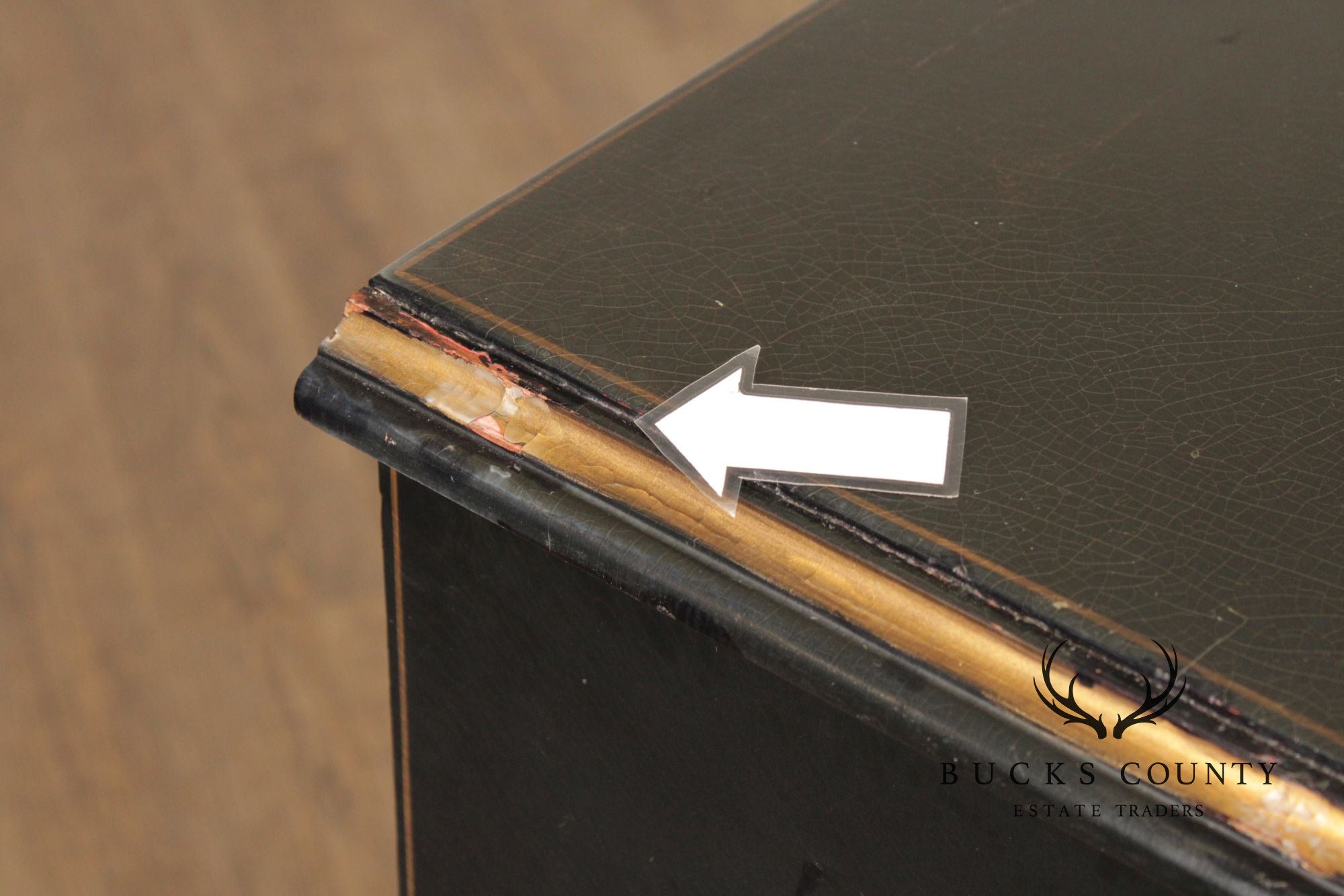 Georgian Furnishing Co. Pair Of Black Lacquer Chinoiserie Cabinets