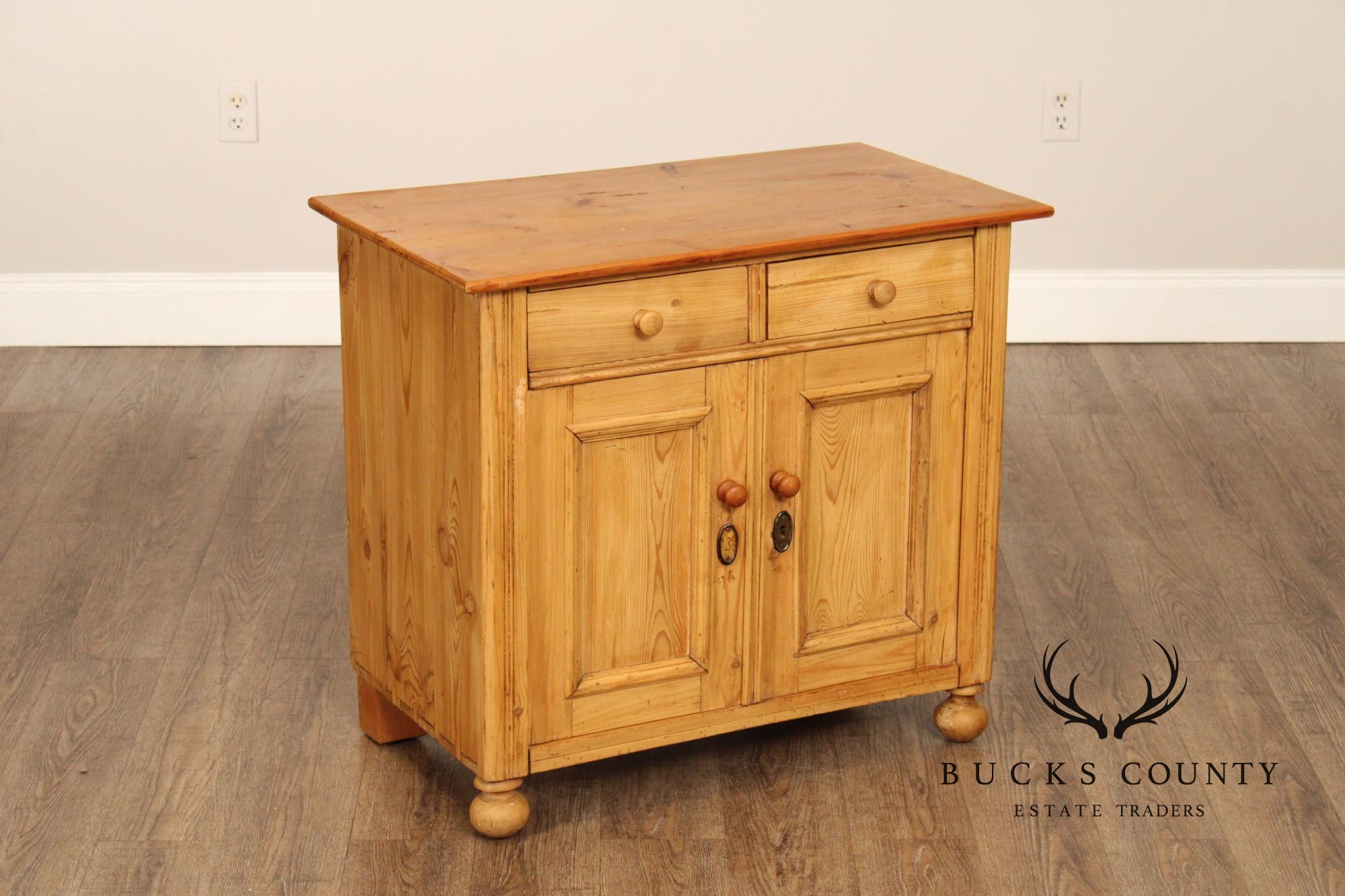 Antique English Pine Two-Door Server