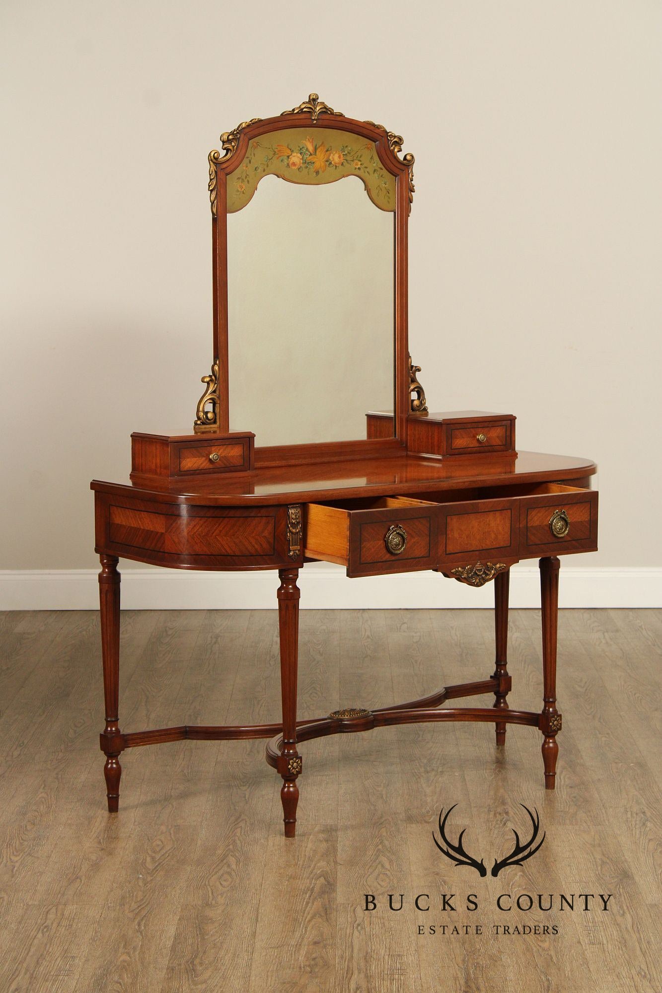 Tobey Furniture Co. Mahogany and Satinwood French Style Vanity