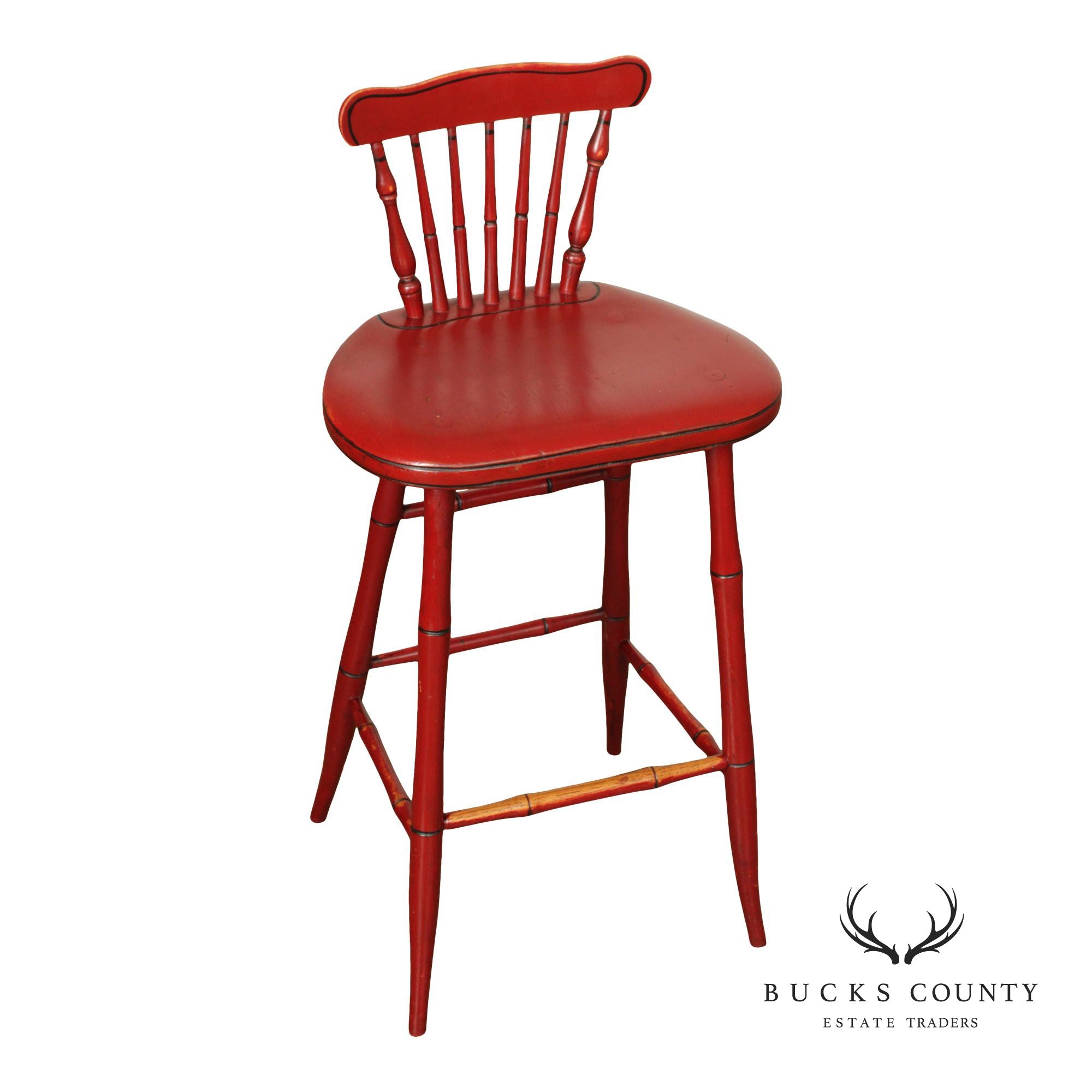 Farmhouse Style Painted Windsor Counter Stool