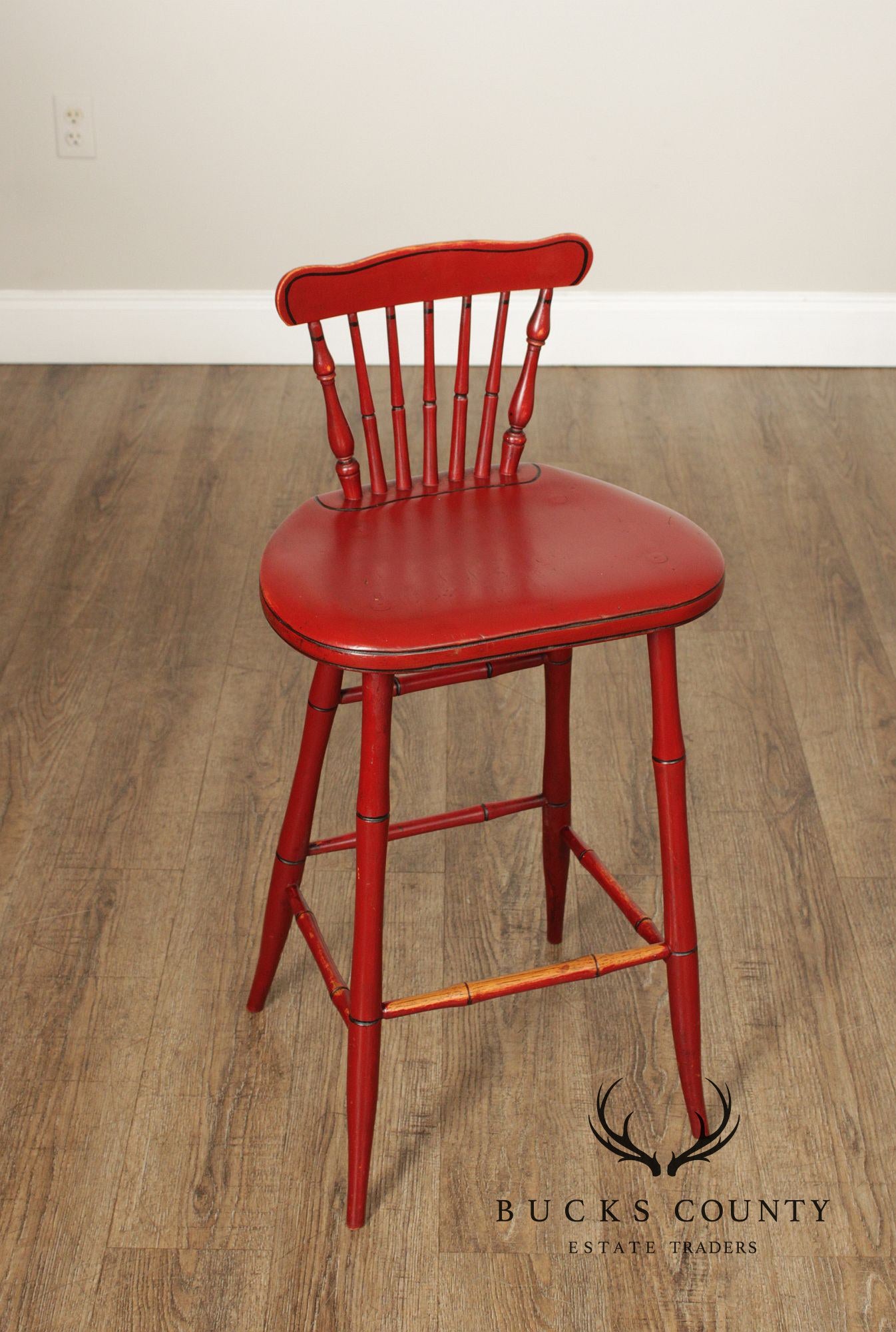 Farmhouse Style Painted Windsor Counter Stool