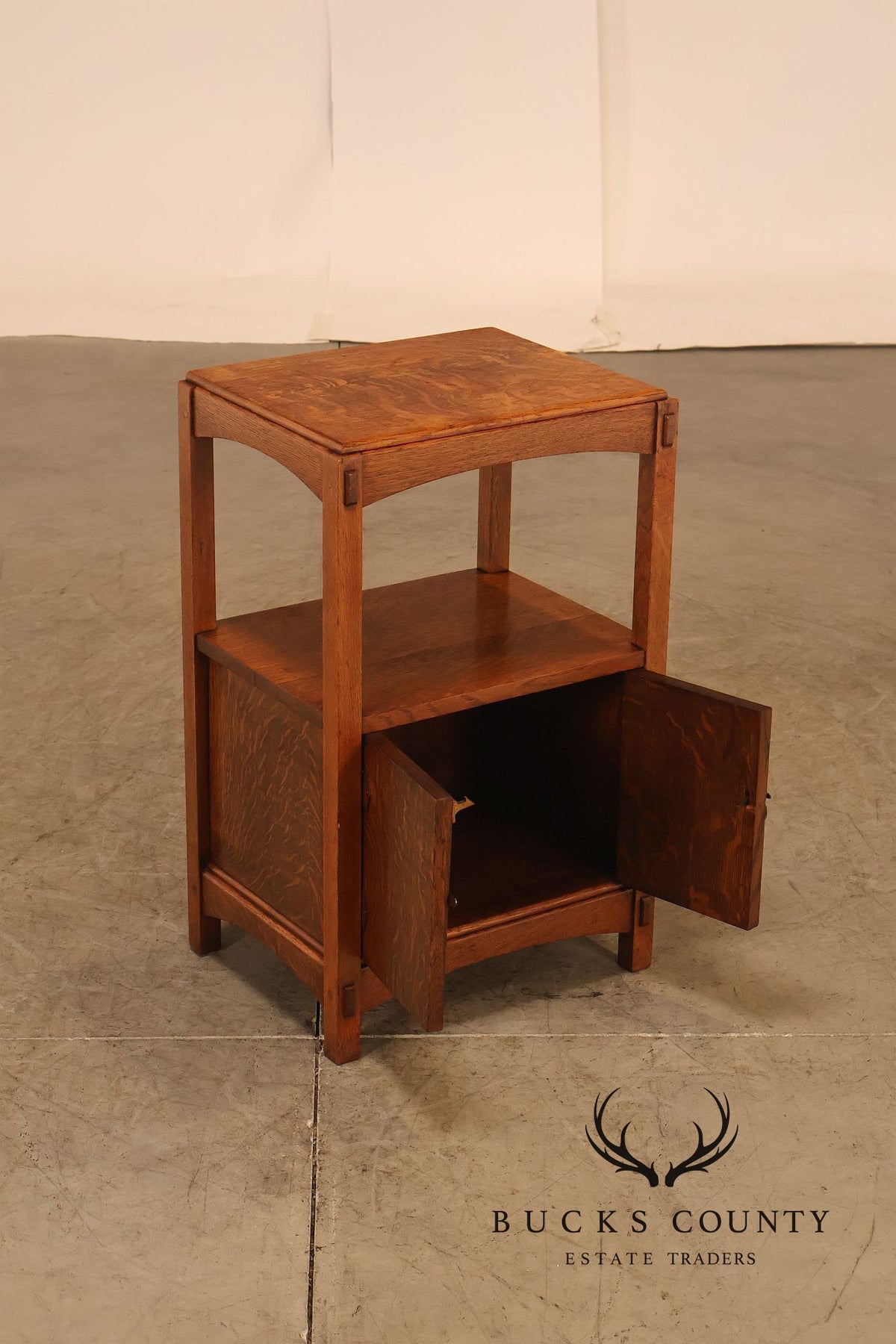 Antique Charles P. Limbert Mission Oak Somno Stand